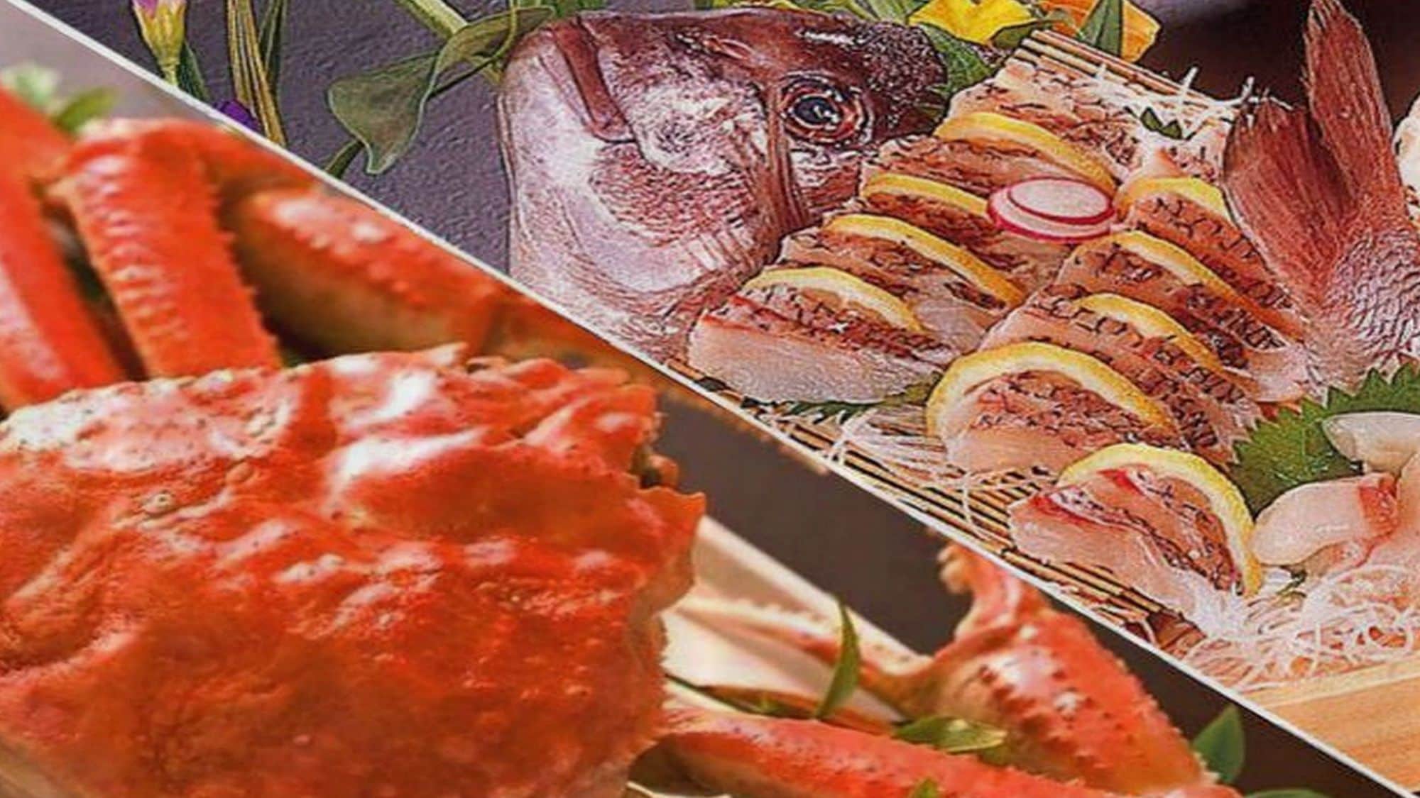 A whole bowl of snow crab and a boatload of sea bream served on a rough seabed will also be served, so you can enjoy the flavors of the Sea of Japan.
