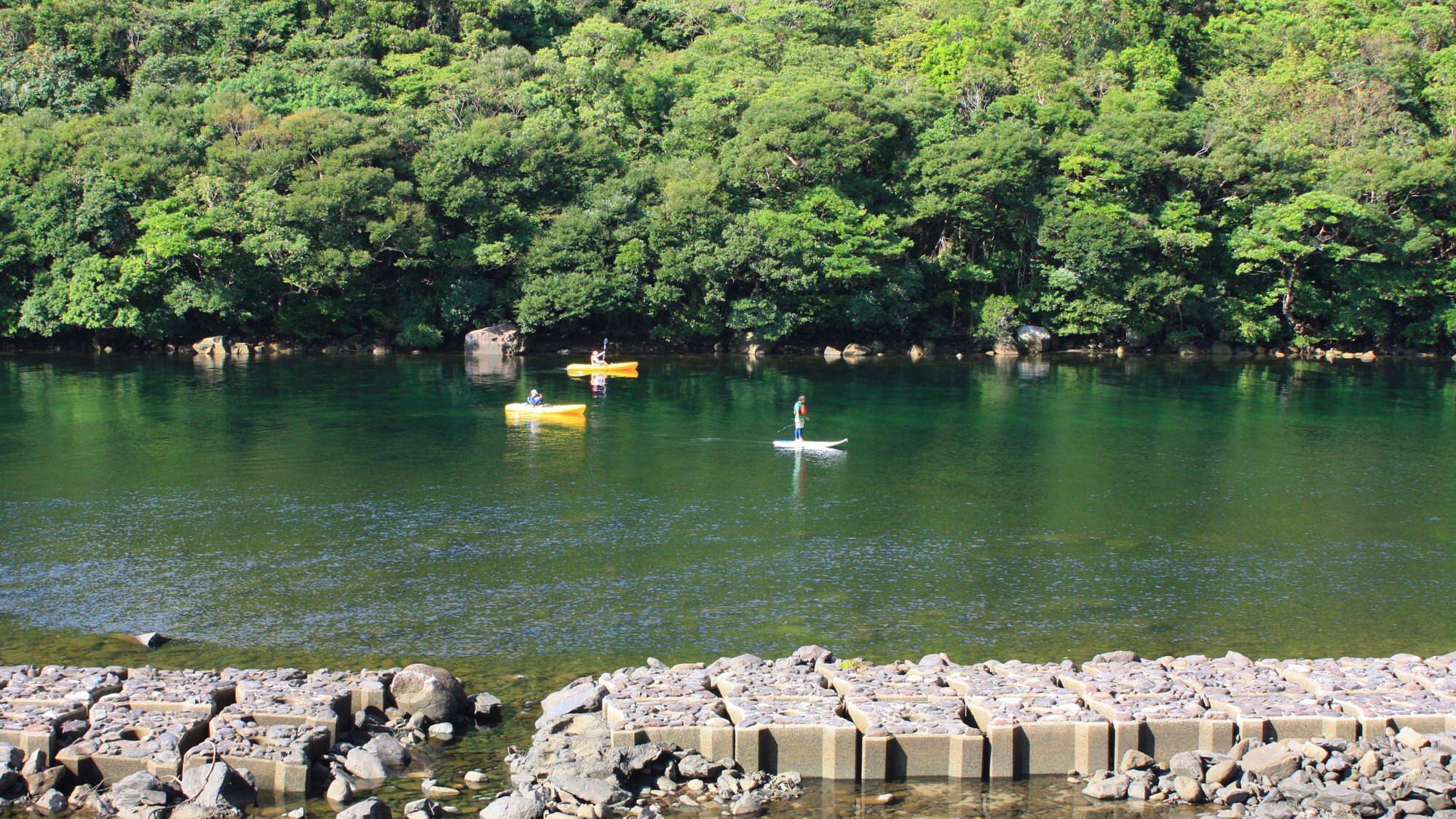 * [Abo River] You can also enjoy canoeing in the clear river.
