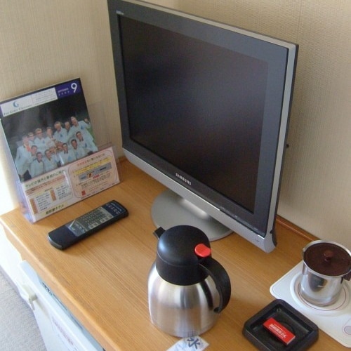 Each room has an LCD TV
