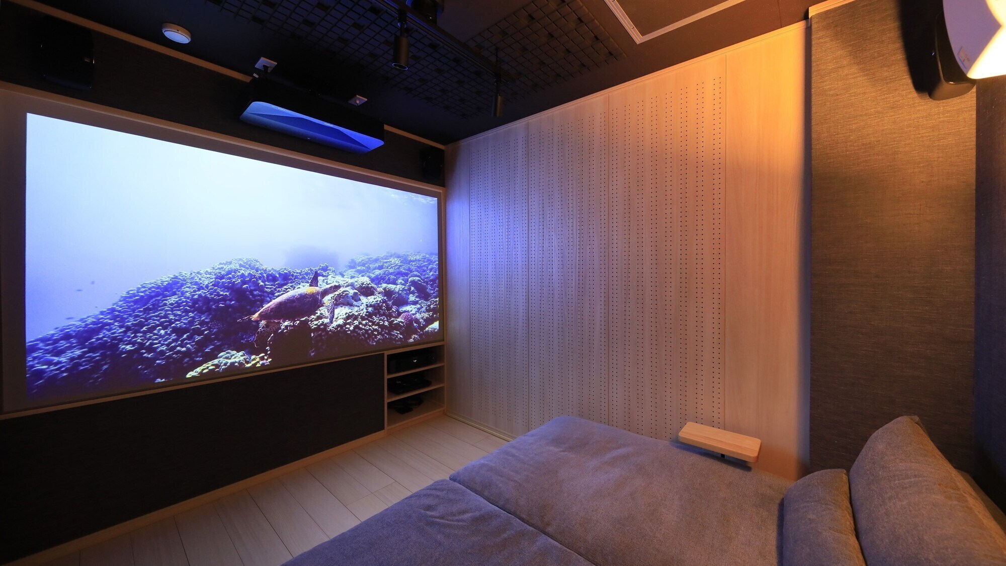 [West Wing Theater Room] Soundproof theater room with 100-inch screen (Android TV installed)