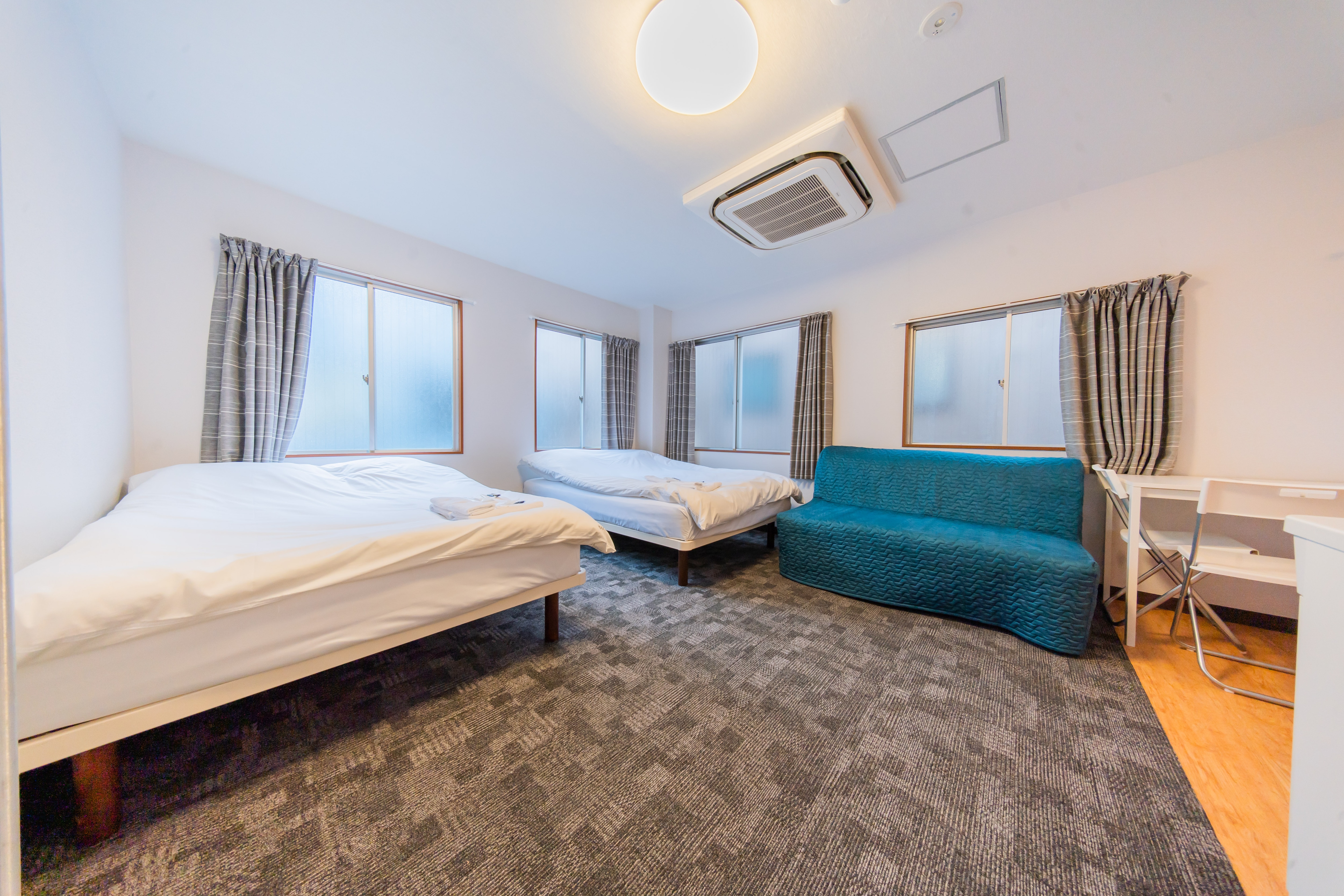 Private room [2 double beds and sofa bed] for 1 to 6 people