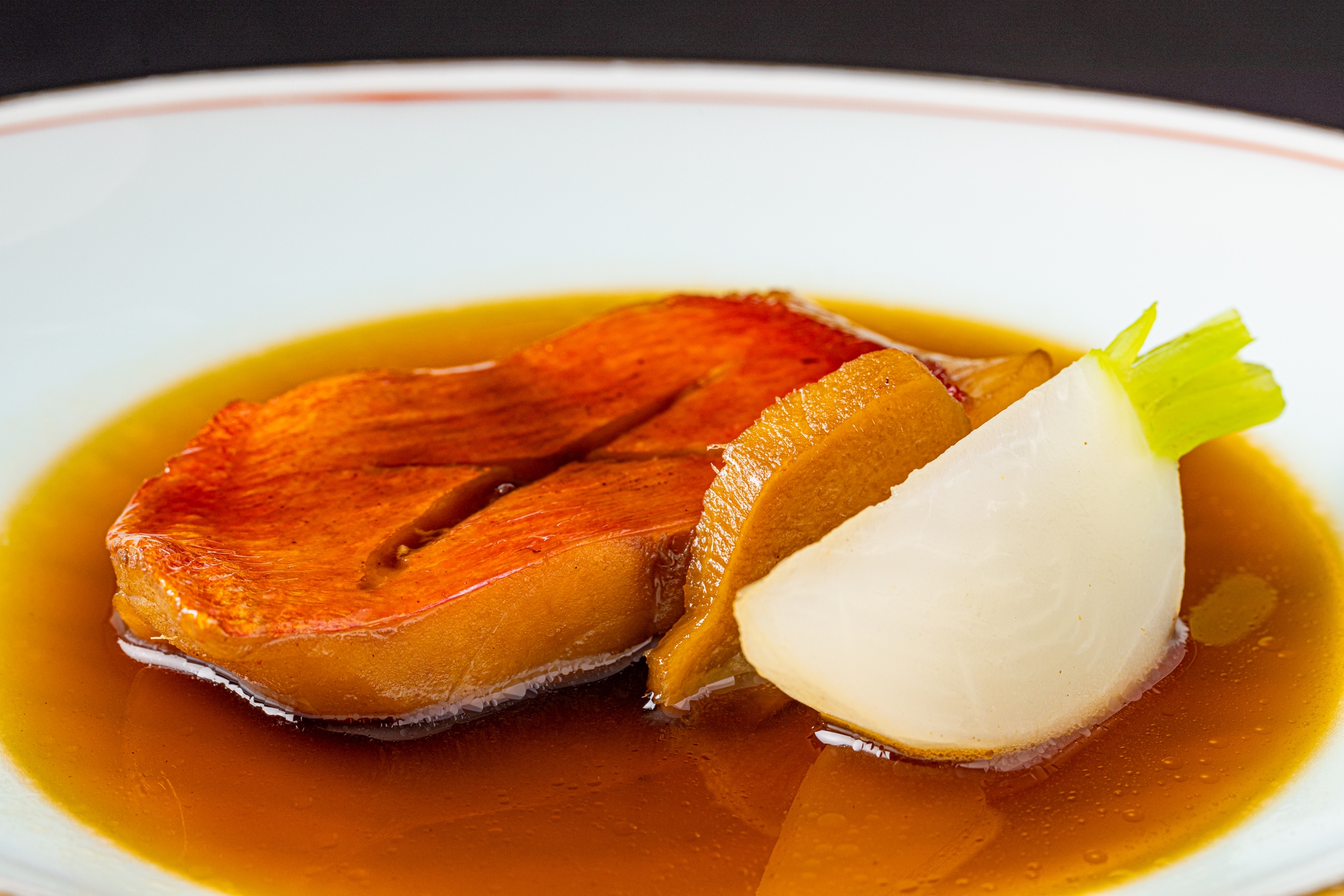 Boiled red sea bream