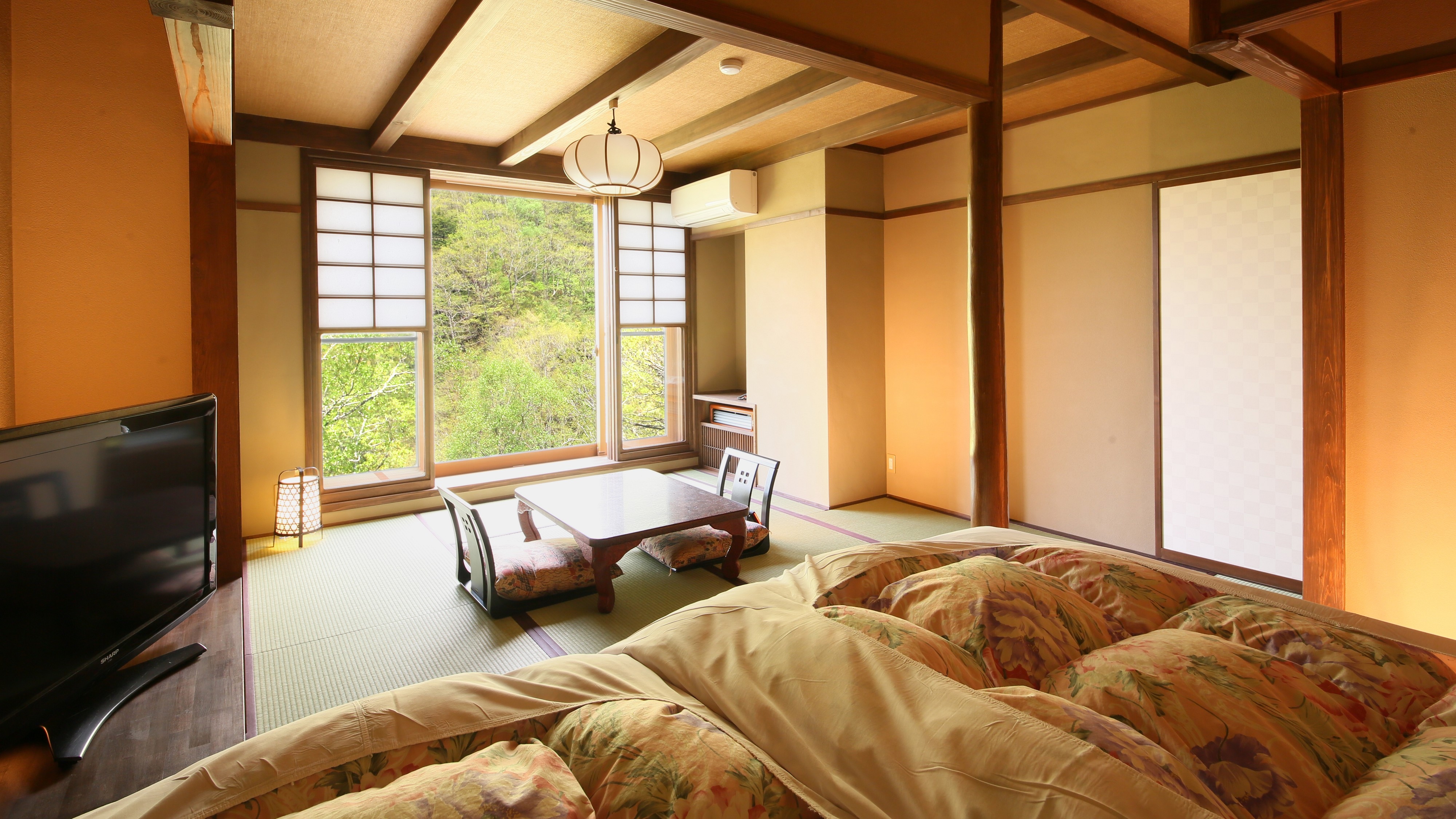 ■ Japanese modern style guest room view from the bed
