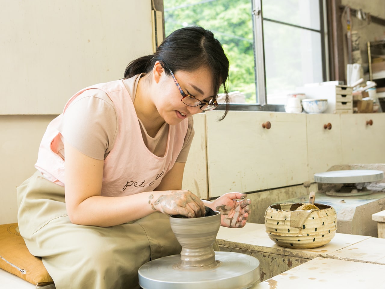 You can experience pottery making