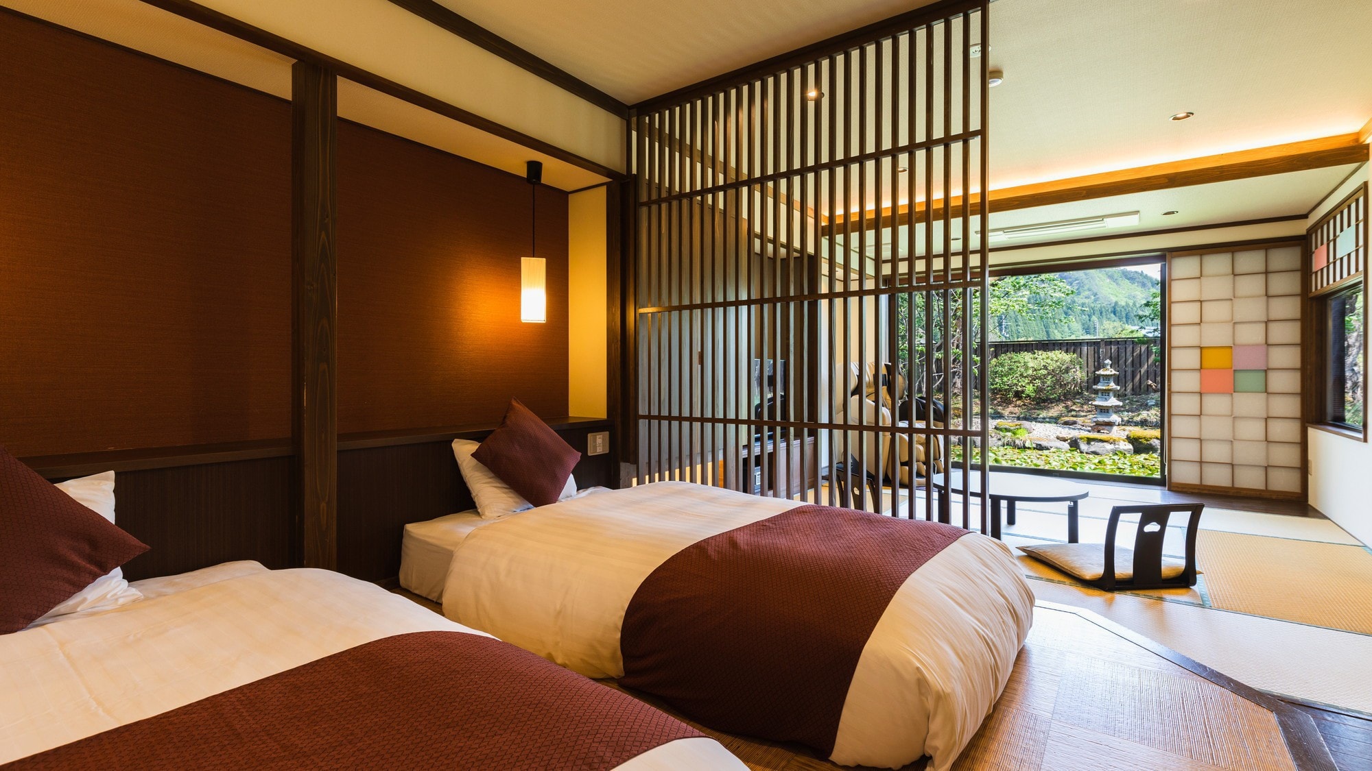 [Junior Suite] Japanese modern twin with open-air hot spring bath 45㎡ + with massage machine