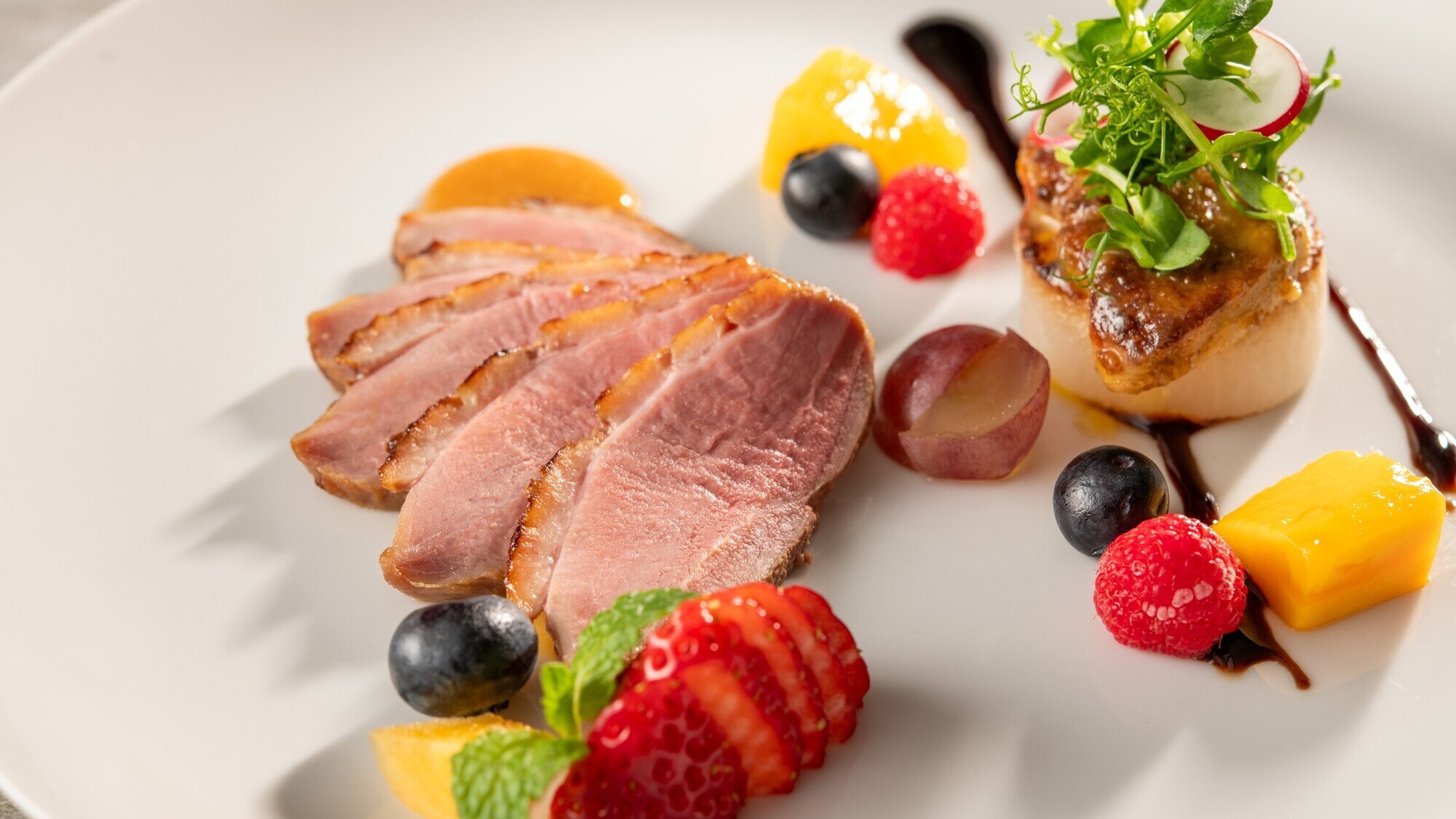 Grilled Hitachi duck with saikyo miso sauce