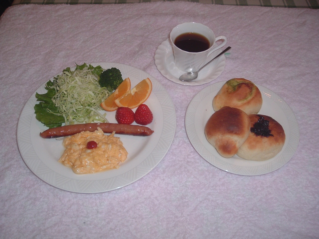 Freshly baked bread for breakfast