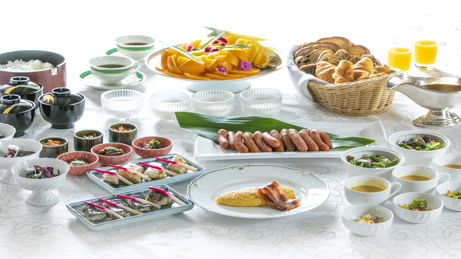 Variety of breakfast buffet