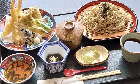 Sarashina soba and tempura meal