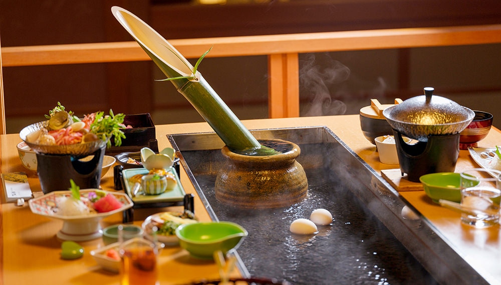 Hot spring table meal