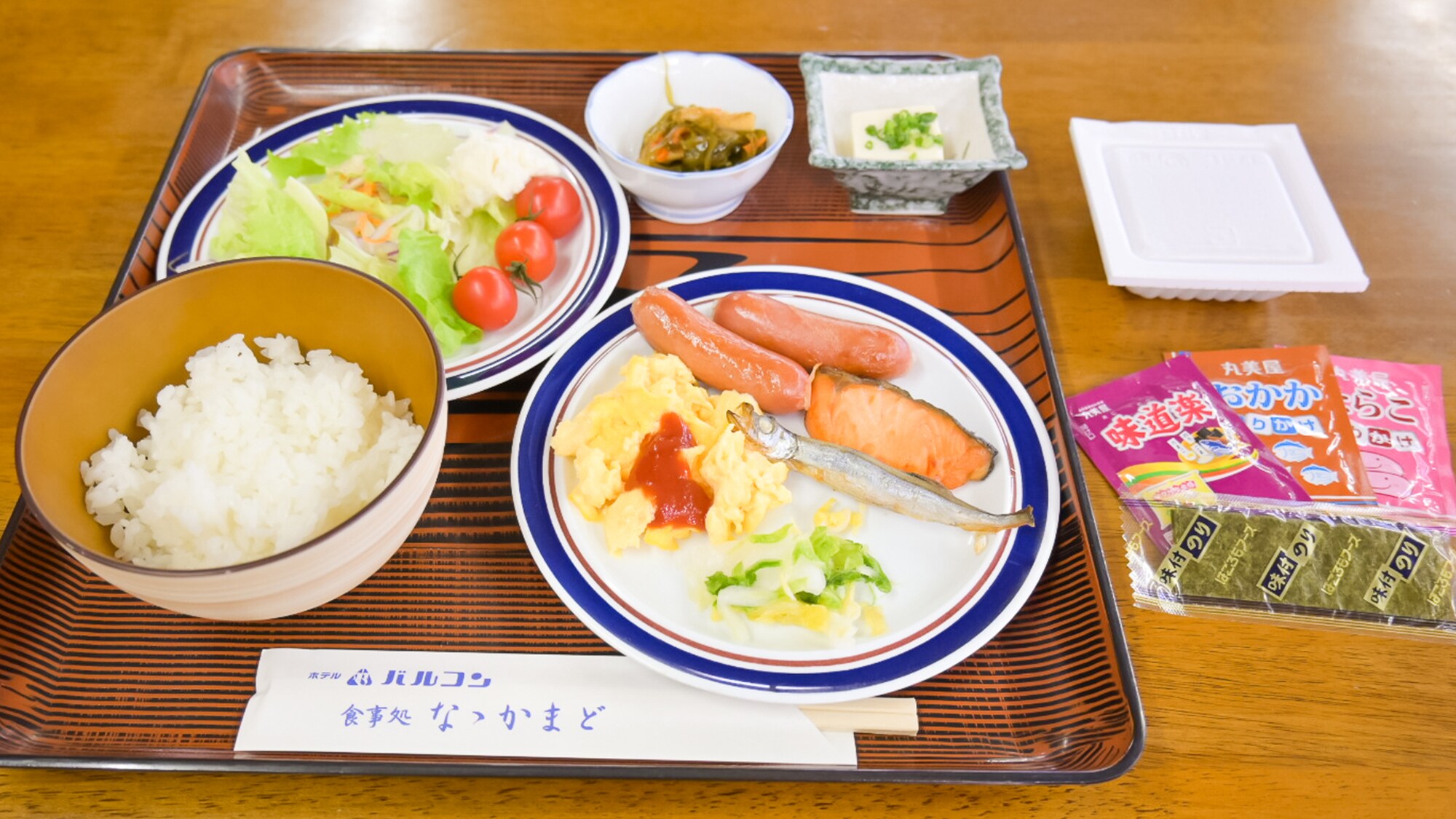 * [Japanese breakfast - example] Due to business reasons, on rare occasions we may provide a Japanese breakfast set instead of a buffet.