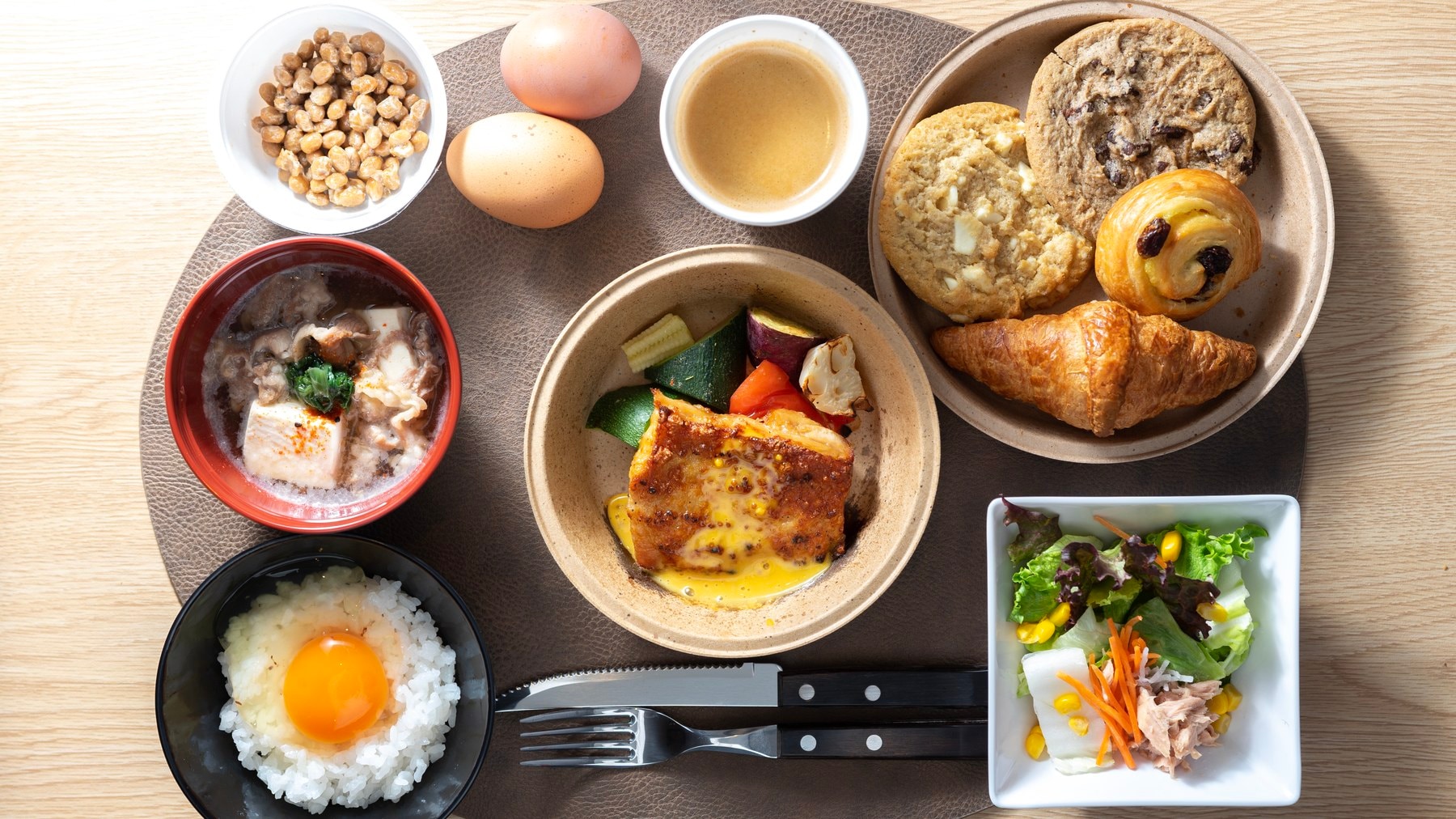 [Half buffet style] Paid breakfast focusing on locally produced ingredients (main menu: hamburger steak)