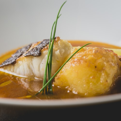【추석식례】 생선 요리/주파・디・페쉐 도산 감자와 히라메