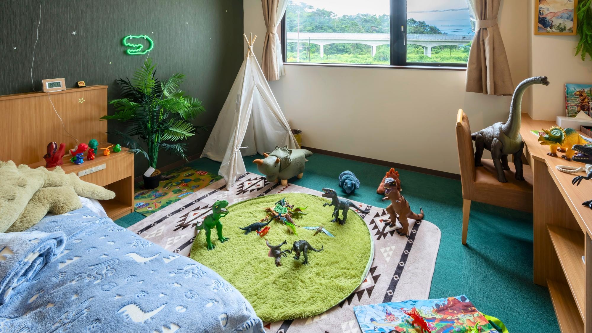 The "Dinosaur Room" is a concept room filled with dinosaurs, and is very popular with families.