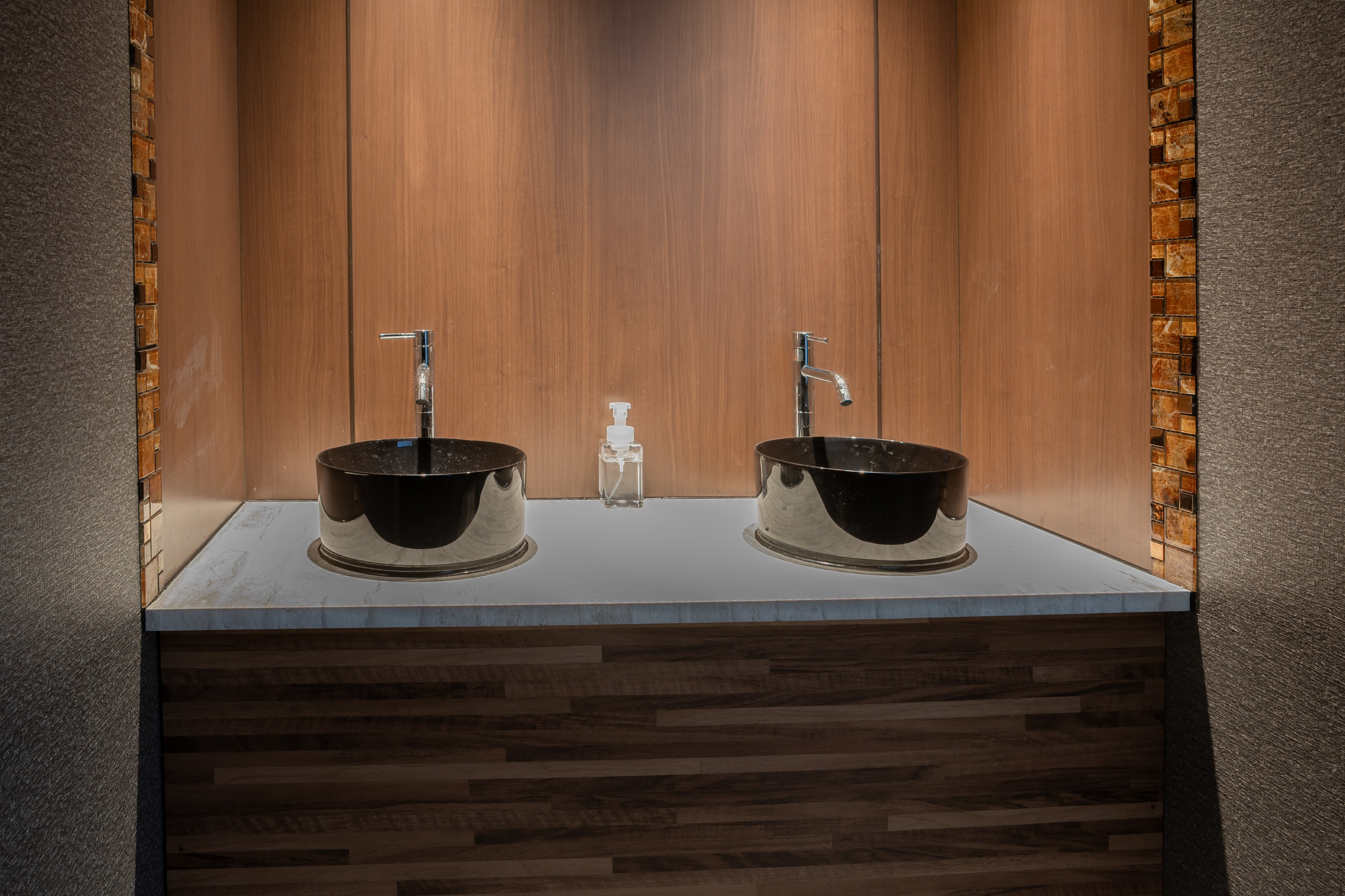 New building, shared washroom