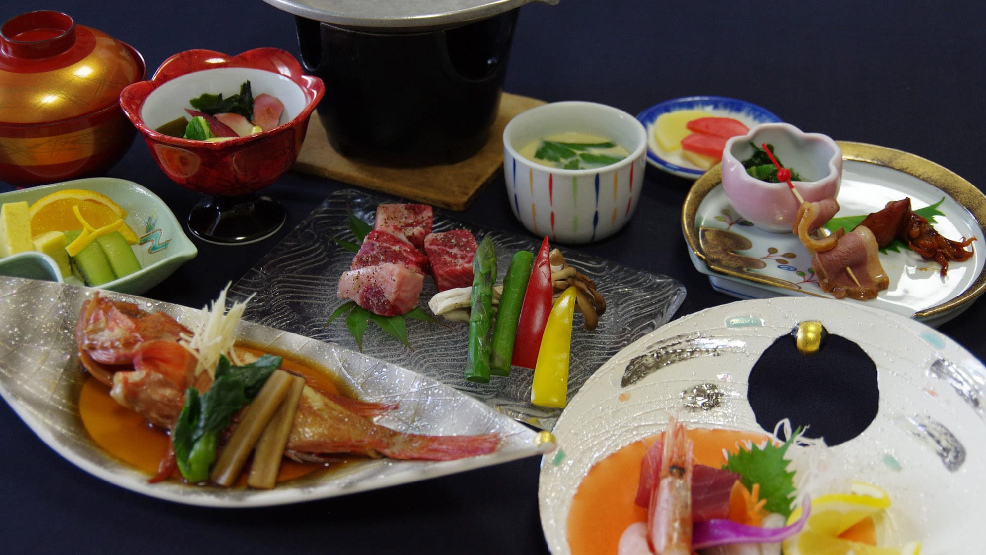 ★Not available★ (Private room dinner) Boiled Kinki and grilled Hokkaido Wagyu Beef Kofu Fuku plan