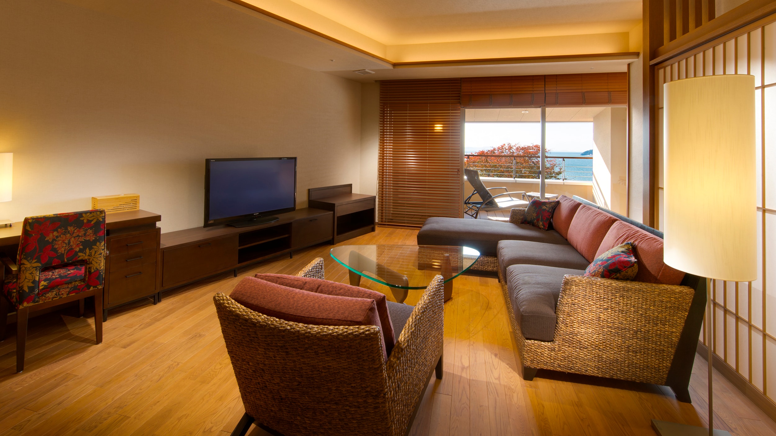 Japanese resort romantic "corner suite" guest room