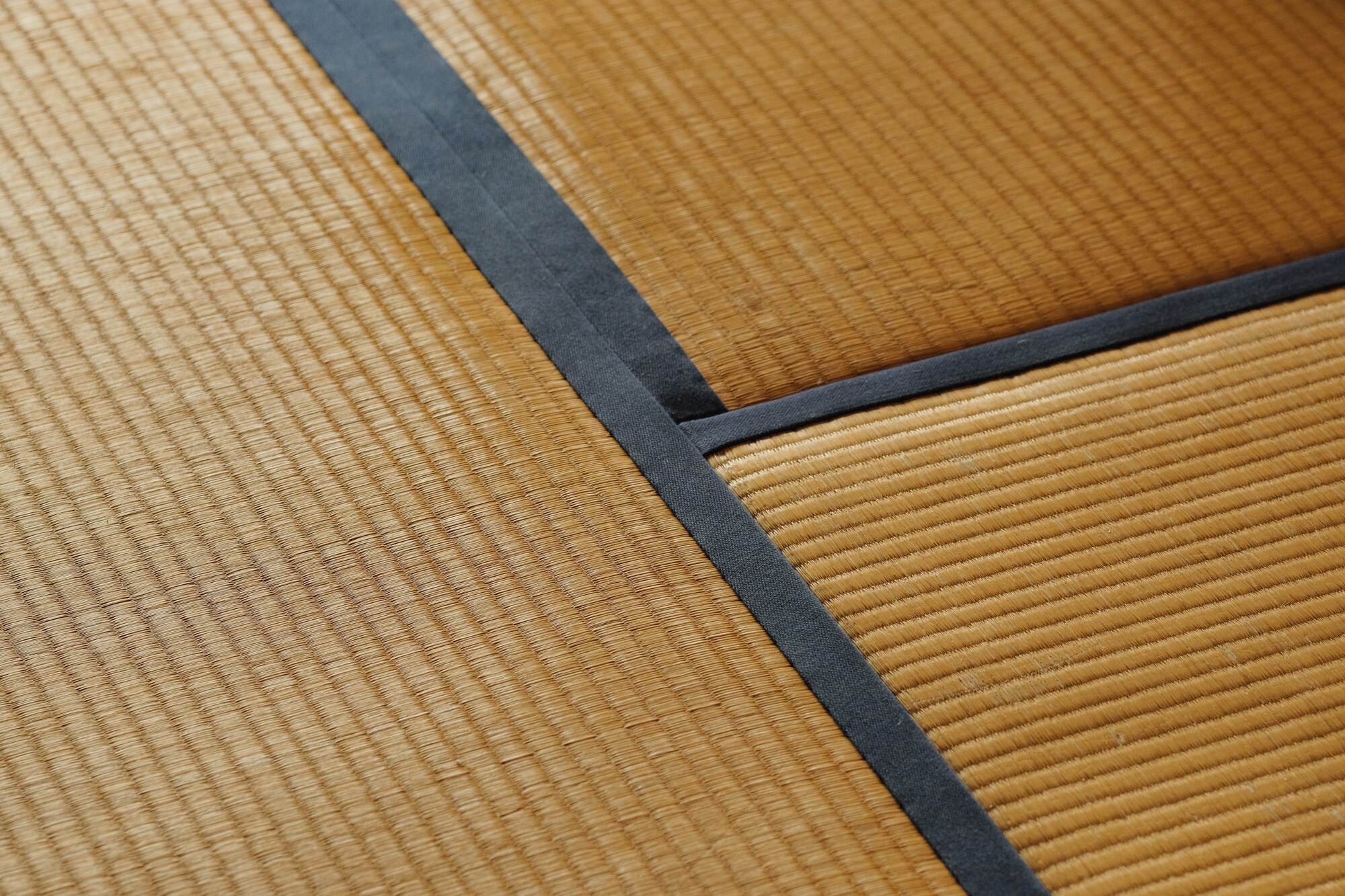 Kojima craftsmen also worked on the denim tatami mats.