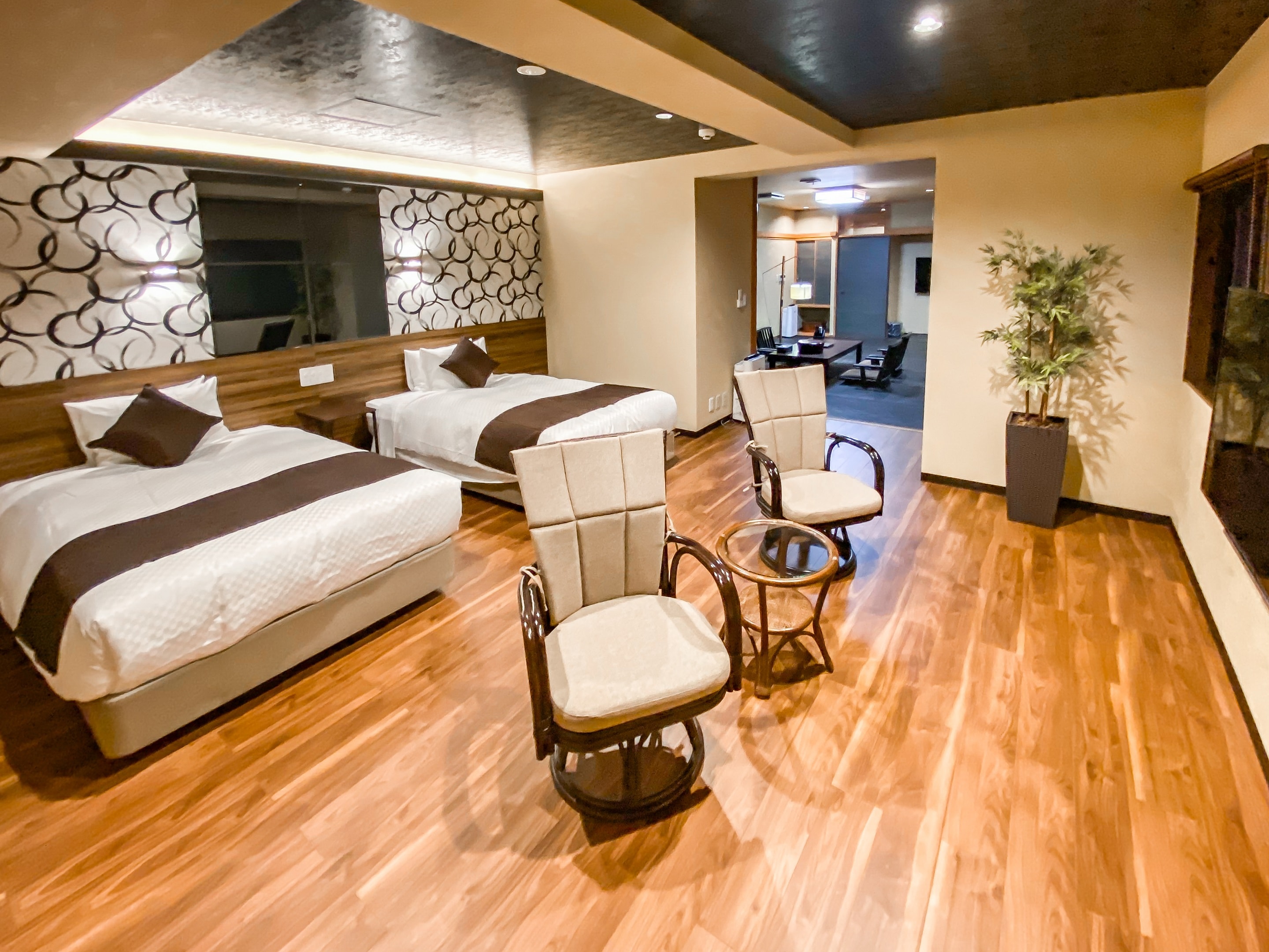 [Kamar Suite Jepang Modern Jepang-Barat] 64 meter persegi + teras pribadi 5 meter persegi Pemandian terbuka Cypress