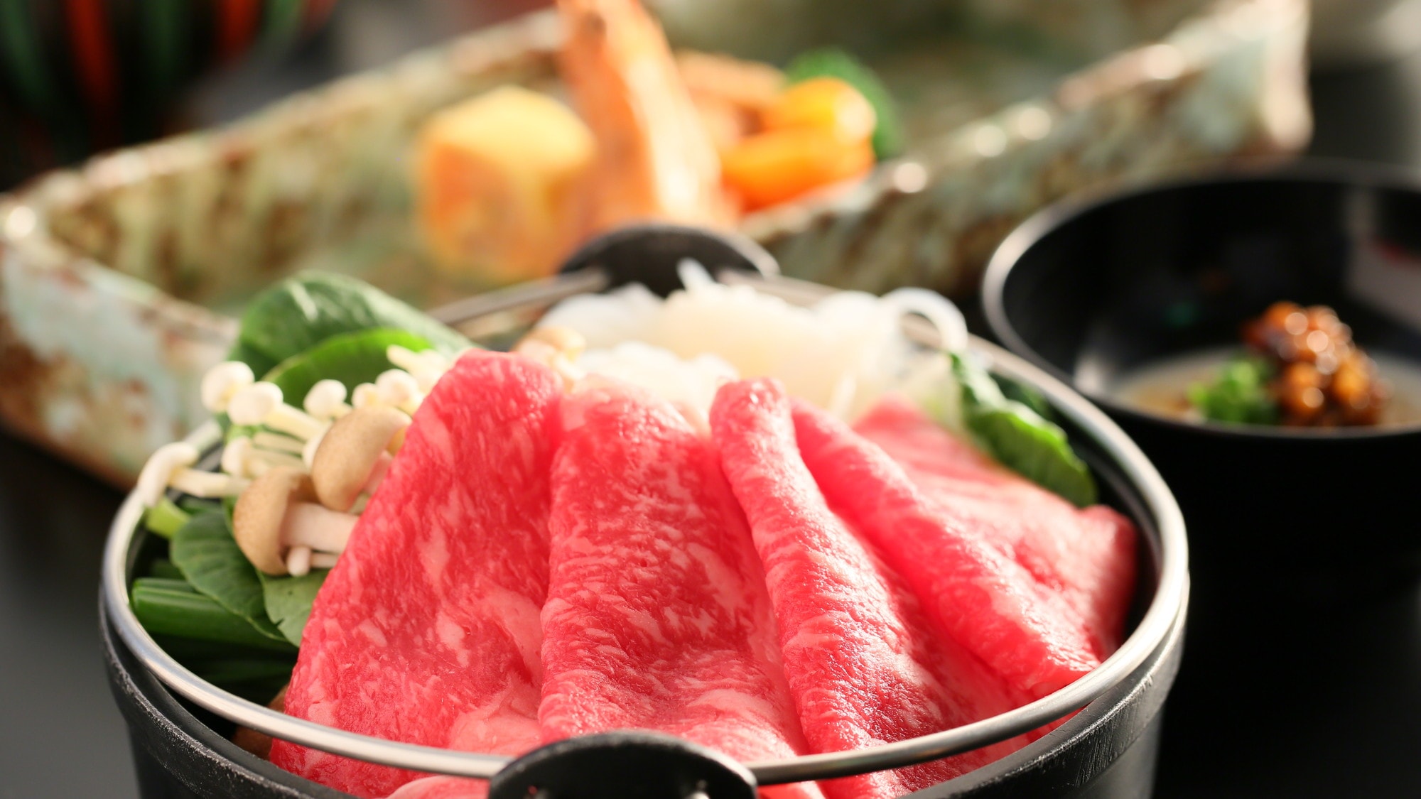 锅里满满的！ “日本黑牛寿喜烧”