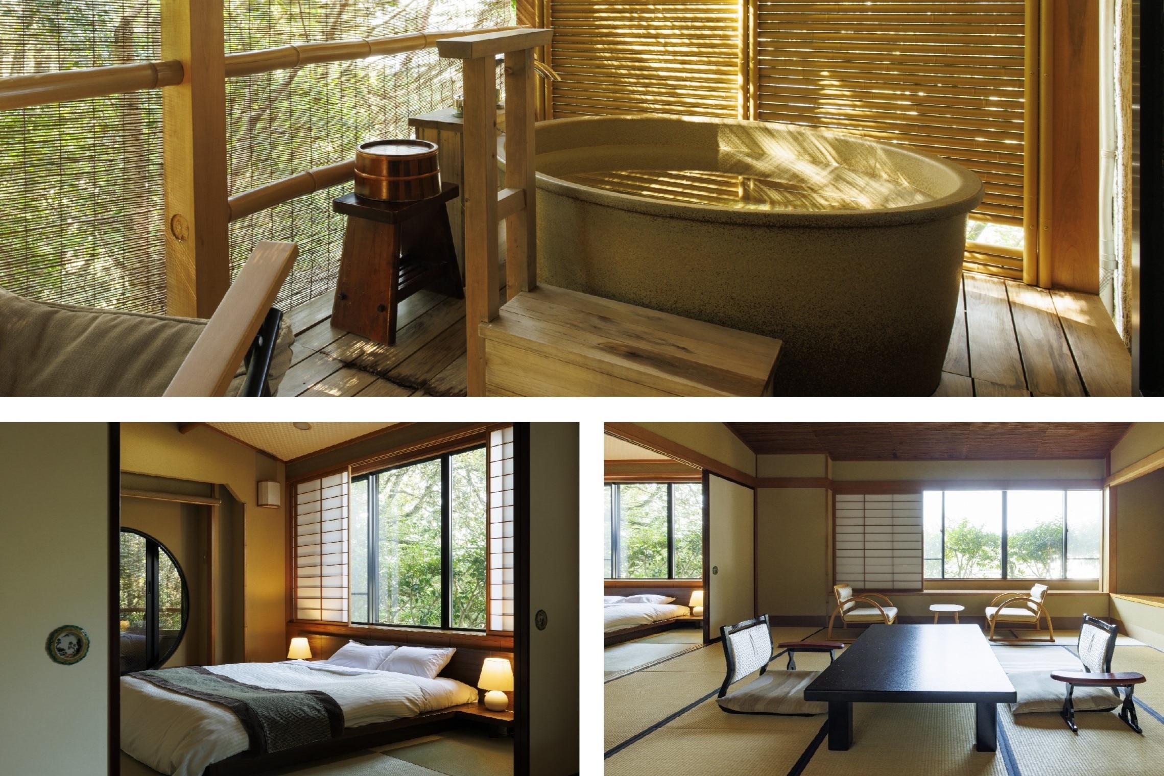 [Main building: Room with ceramic open-air bath] (Room 412) A room with one double bed, popular with couples.