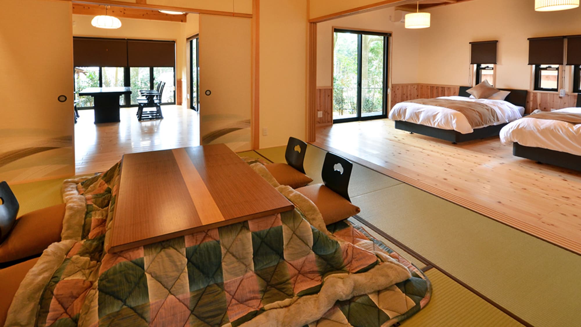 [Special room Tsubaki / Autumn-Winter] It consists of a Japanese-style room, a bedroom, and a dining room.