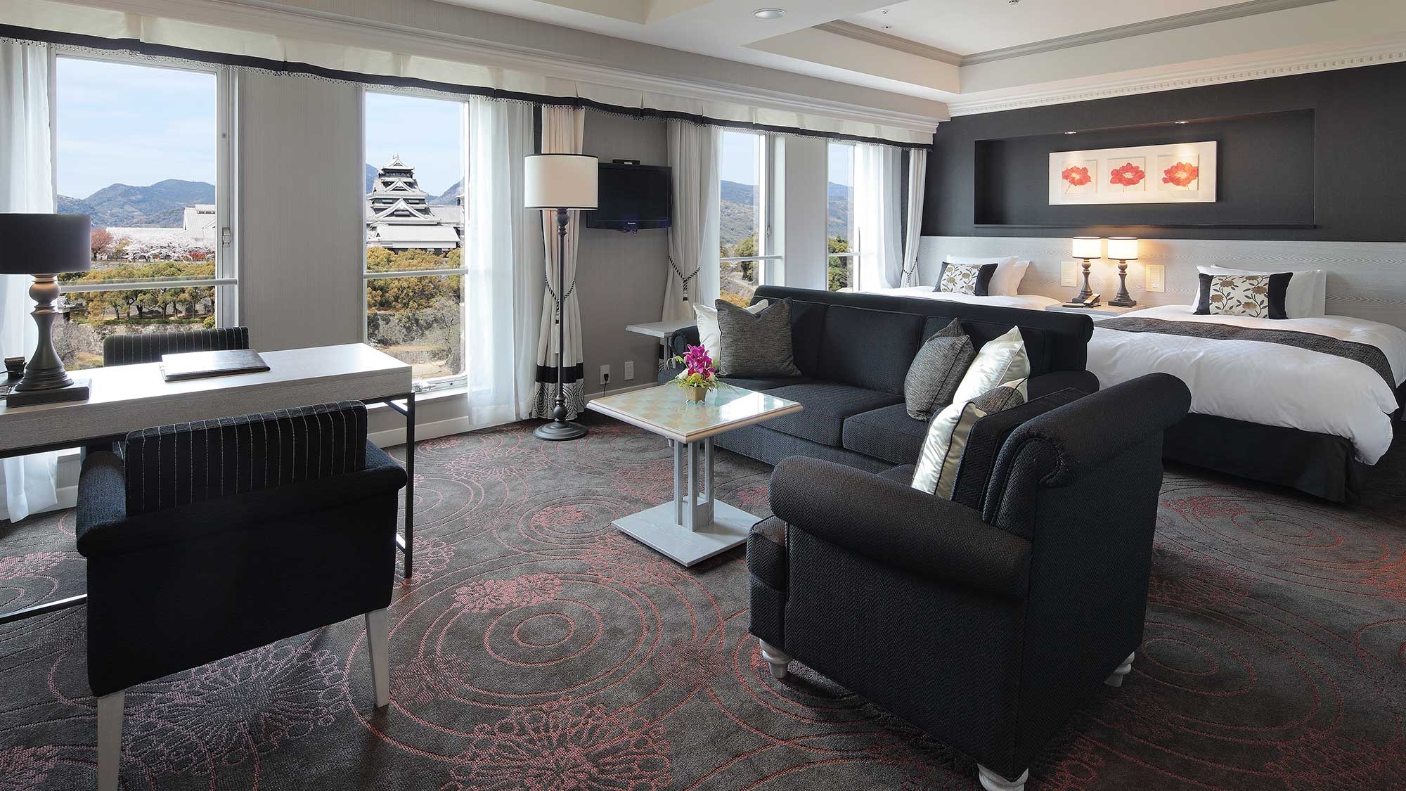 [Executive Junior Suite] ห้องพักสุดเก๋ไก๋ในธีมสีดำทั้งหมด ซึ่งได้รับแรงบันดาลใจจากปราสาทคุมาโมโตะ