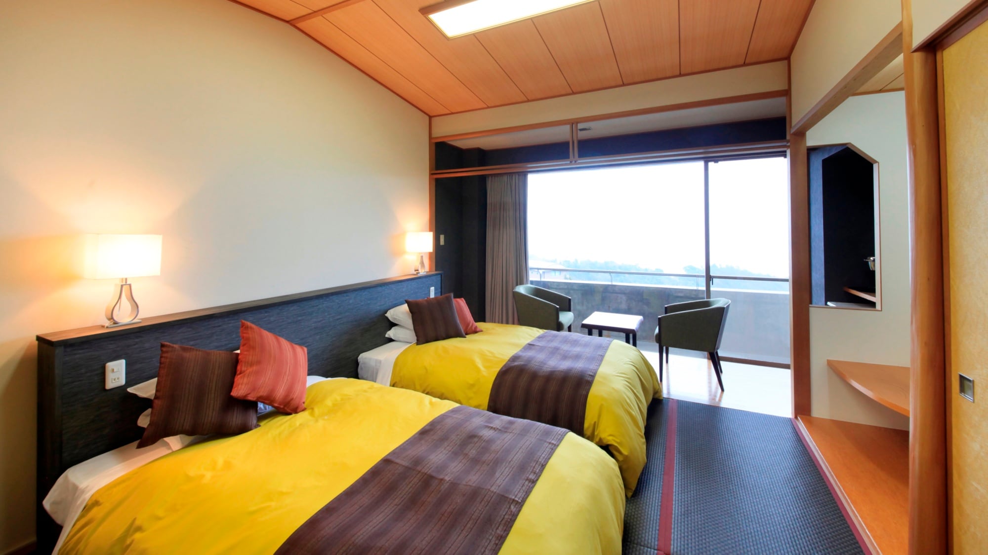 [Japanese-style twin room] A room where you can enjoy the ocean view