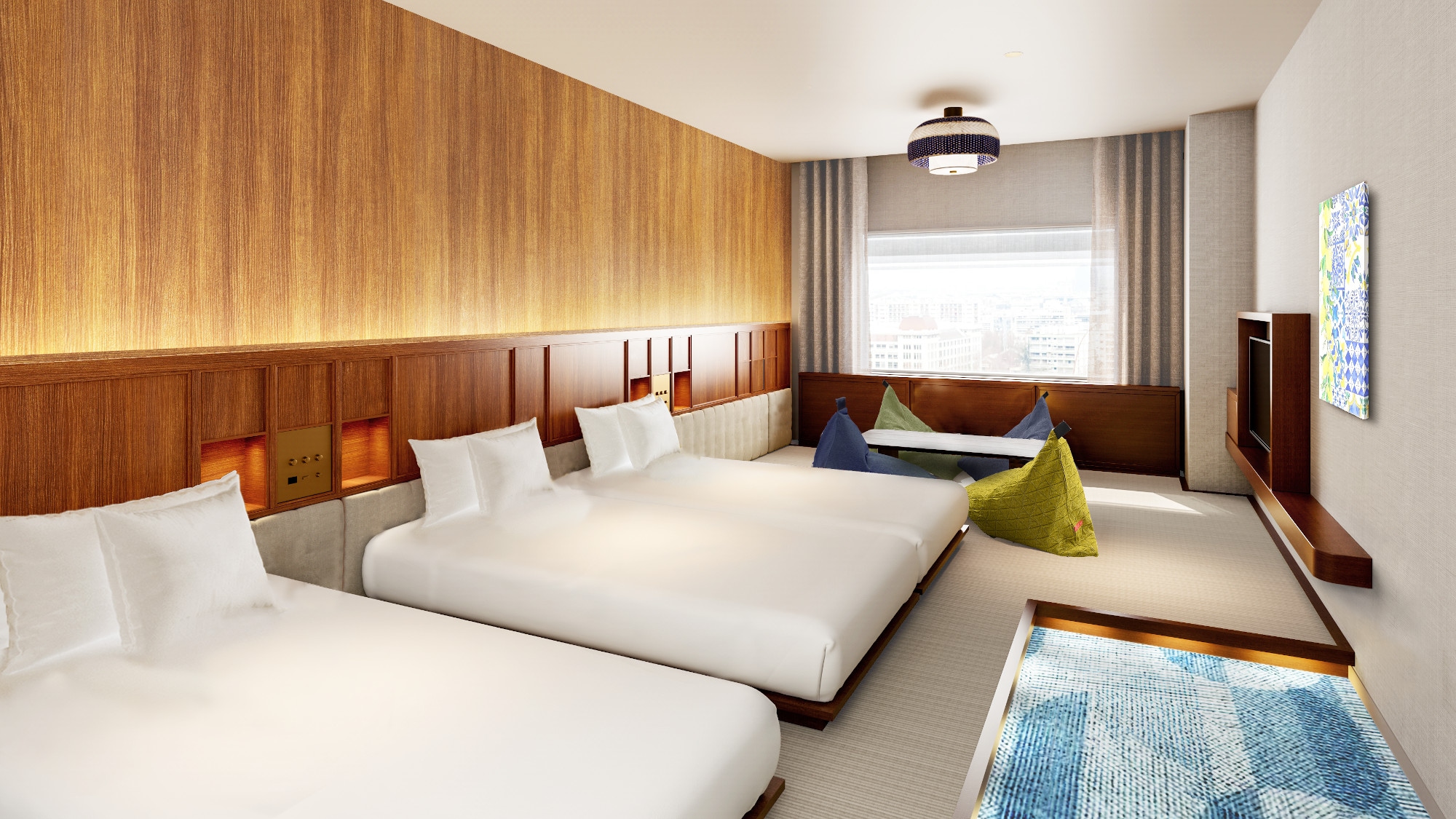 Superior Triple Low Bed [Greek Blue] (Perspective image)