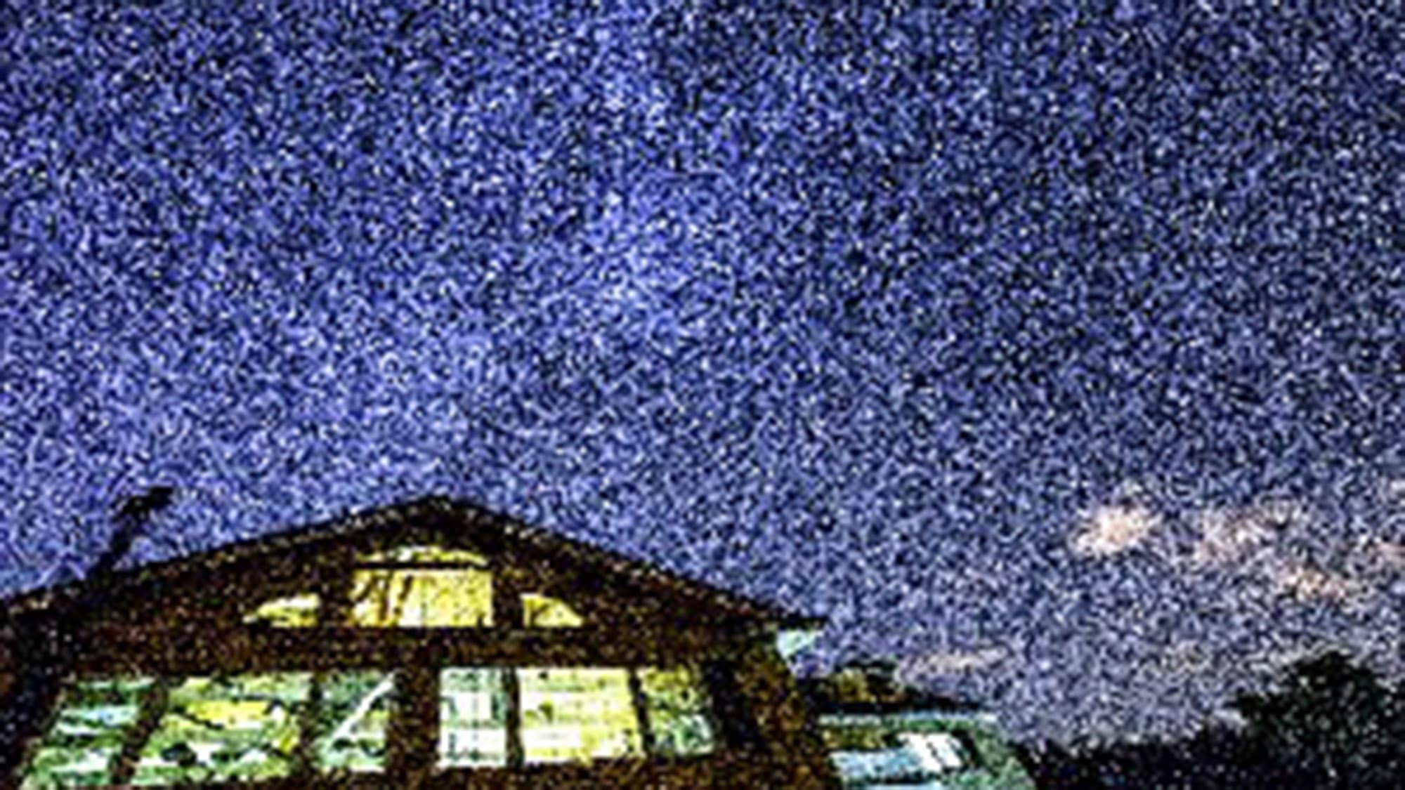 ・ You can see the starry sky on a sunny night.