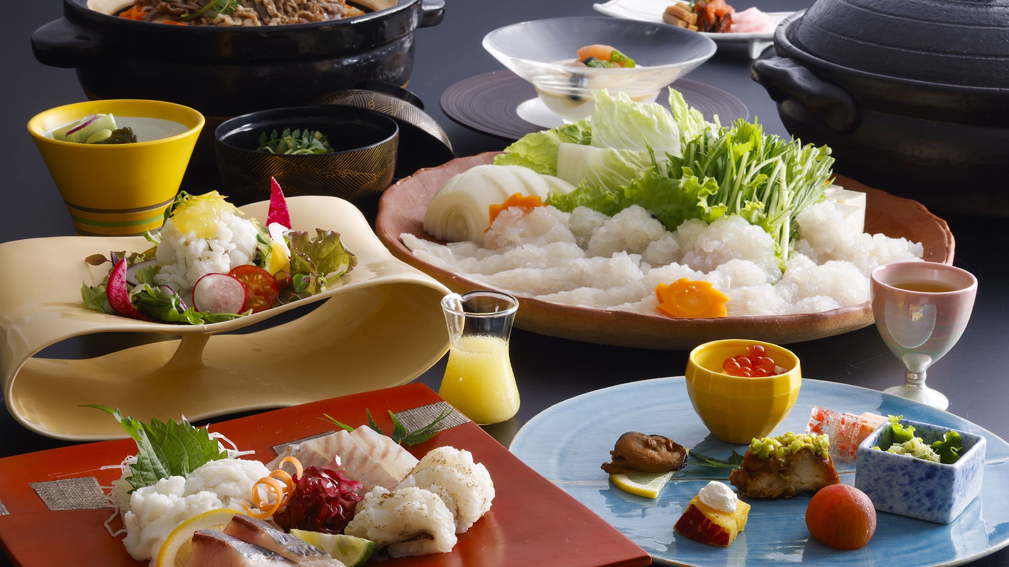 Shabu-shabu conger eel and island salad