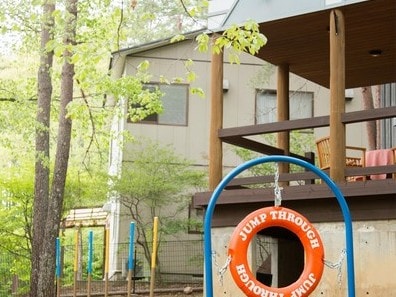 Inside view of premium cottage with private dog run for only one building