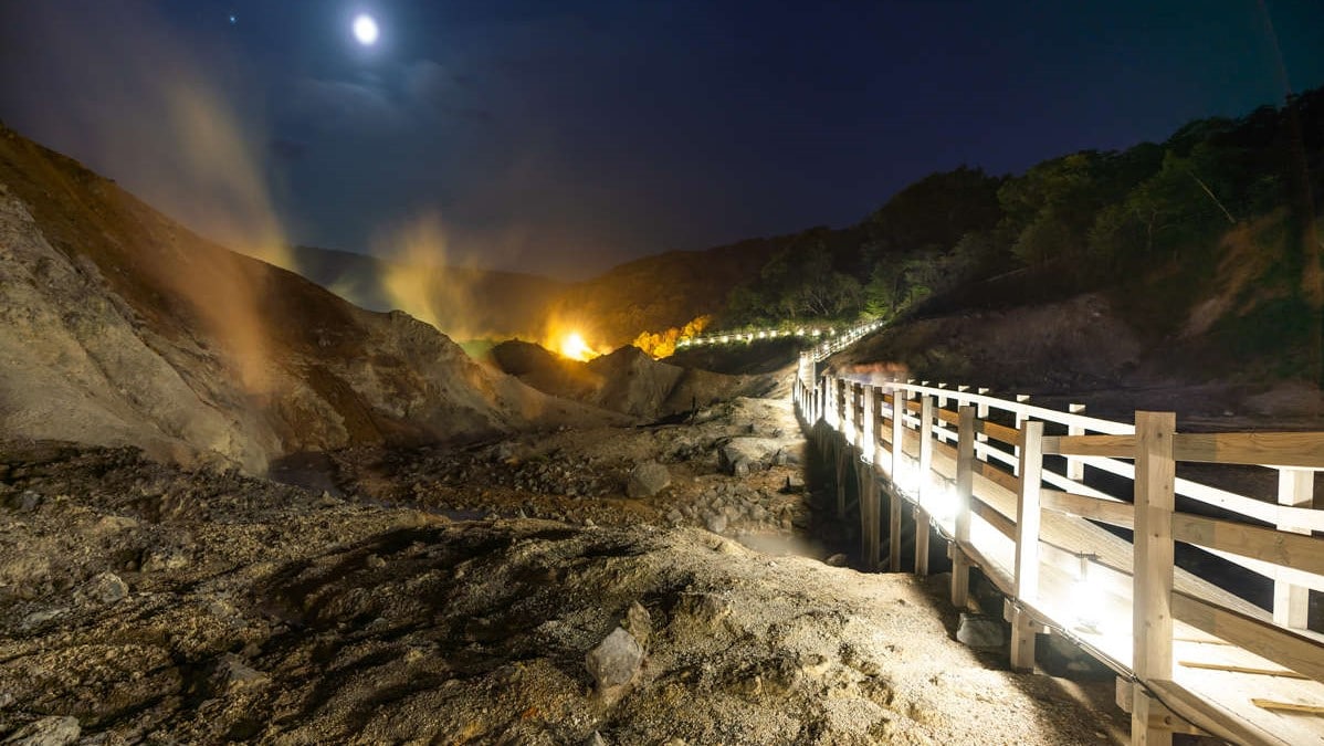 ◆ 登別地獄谷/日和山的噴發活動造成的爆炸坑痕跡。距離酒店約15分鐘。 （圖片）