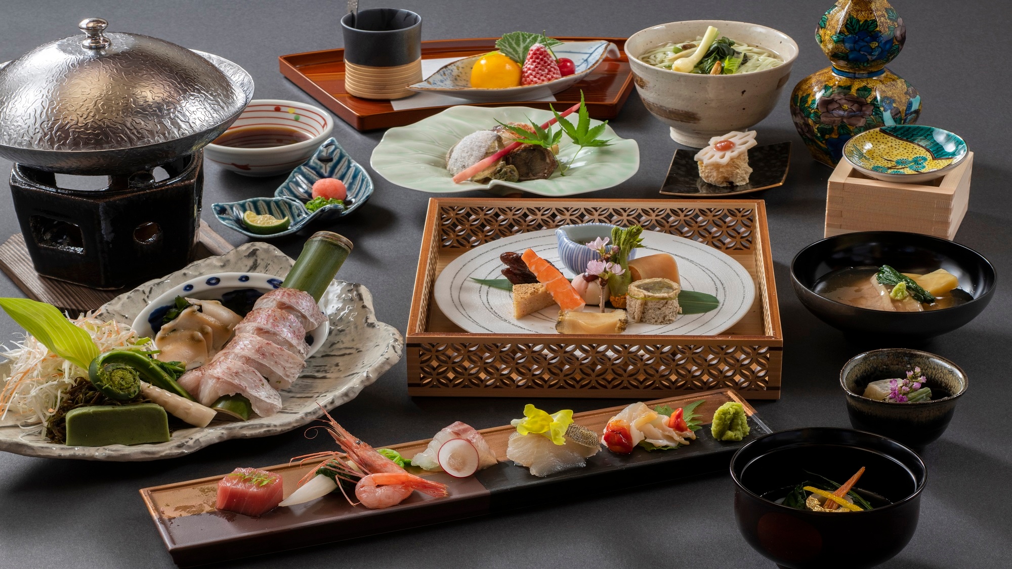 【저녁식사 이미지】노도구로의 샤브샤브와 노토의 미각을 만끽하는 일본식 가이세키에 혀고♪