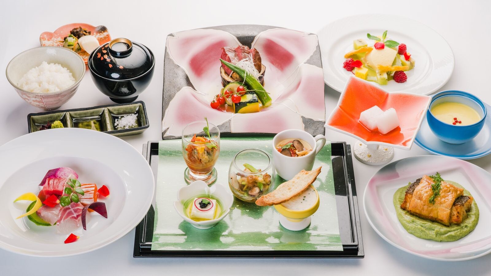 [Summer] Chosei-kaku Style Japanese-Western Course ☆ Shimane Wagyu Beef Steak & Amuse-bouche Supervised by Kihachi Kumagai