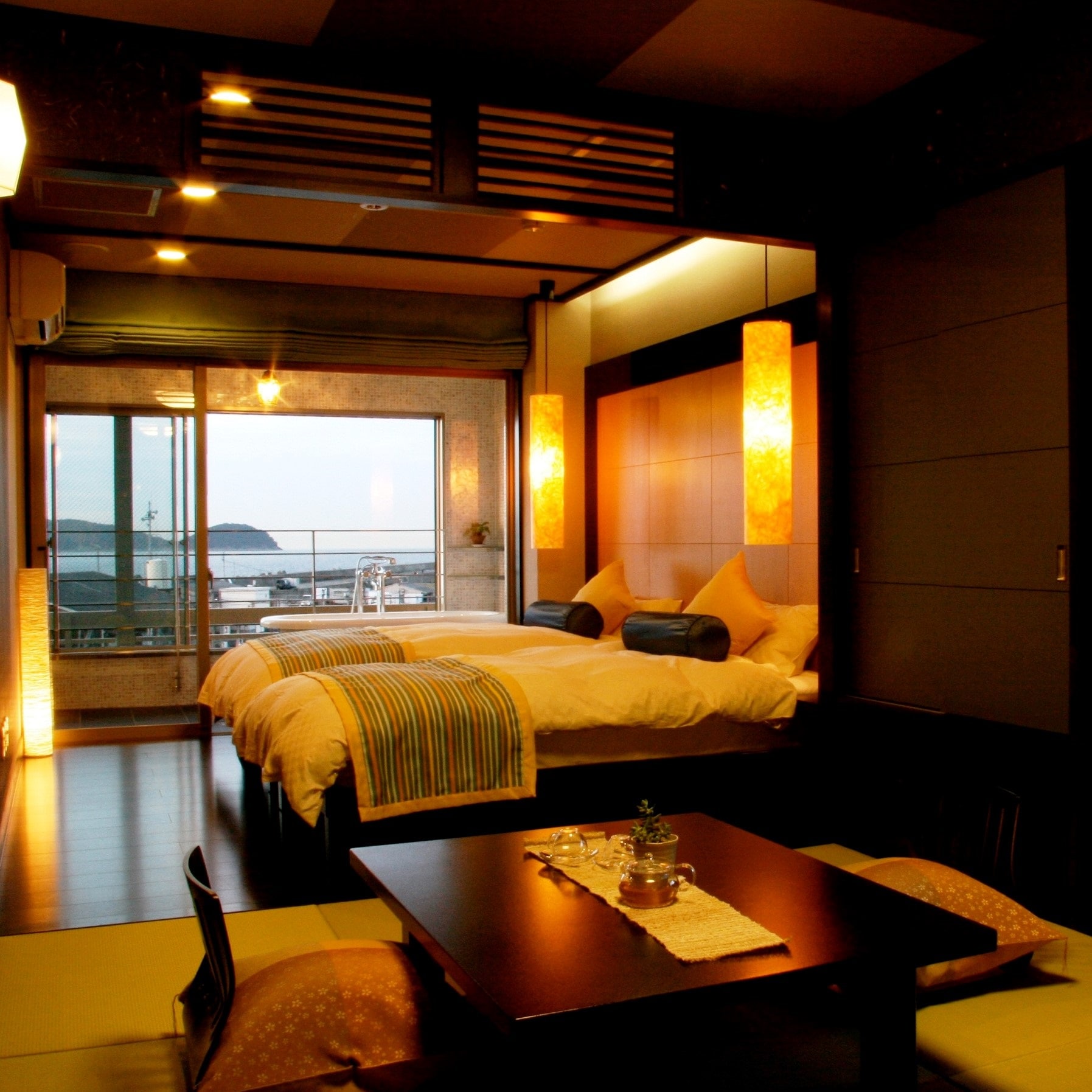 Phòng Concept/Loại B: Phòng theo phong cách Nhật Bản-Tây Âu có tầm nhìn ra đại dương và phòng tắm bán lộ thiên