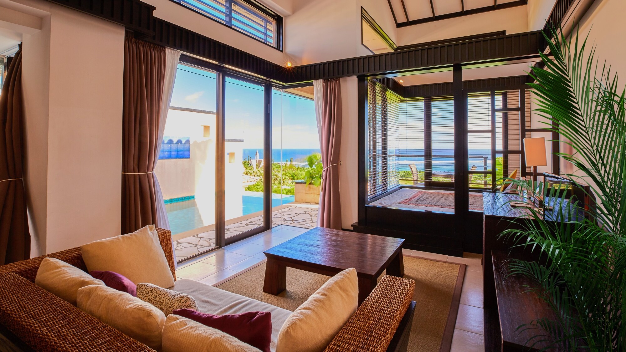 [Pool Villa Lagoon Suite Double Room (designated 3F)] One of the largest all-suite pool villas in Japan