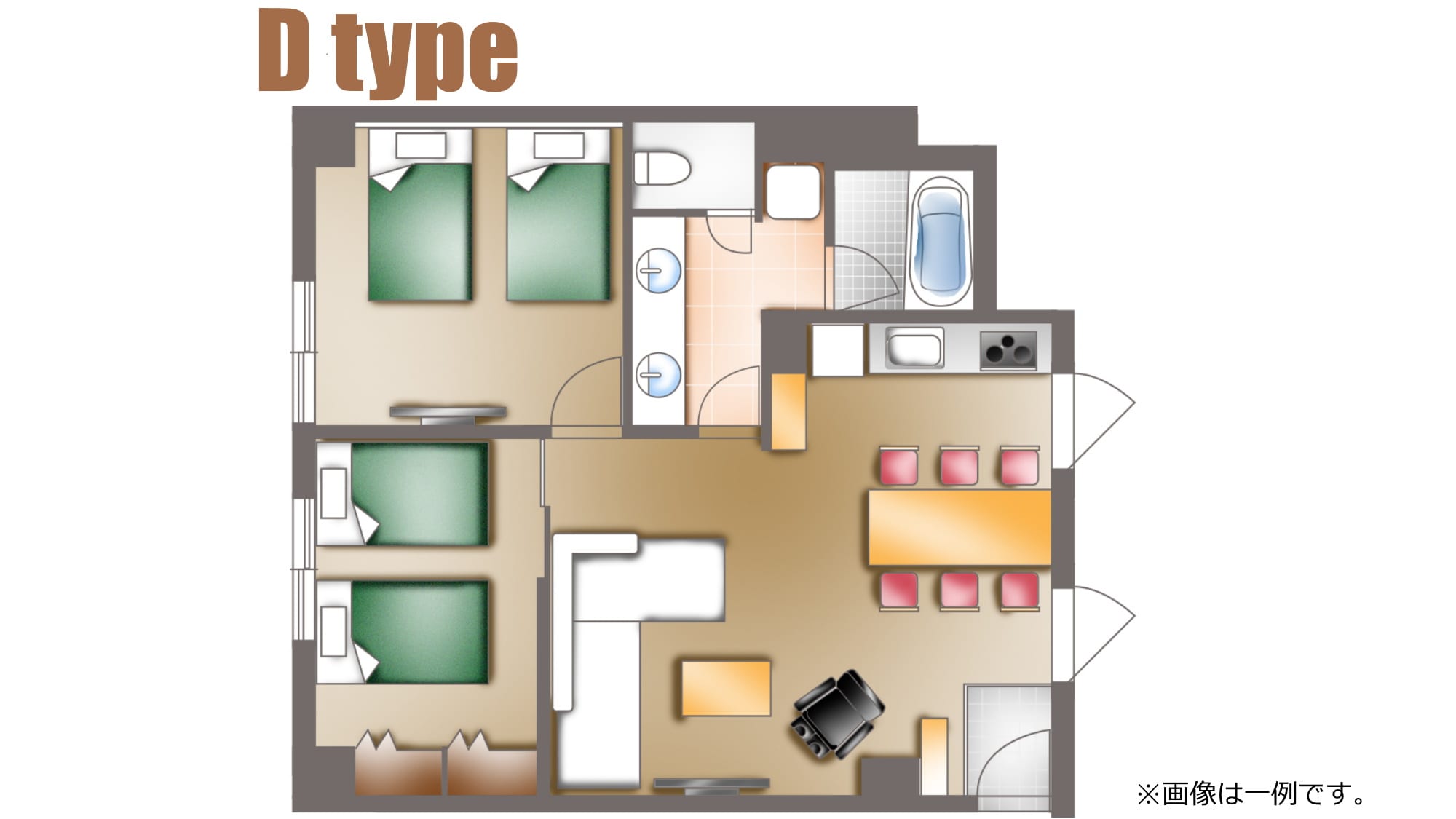 Deluxe room floor plan *This is an example.