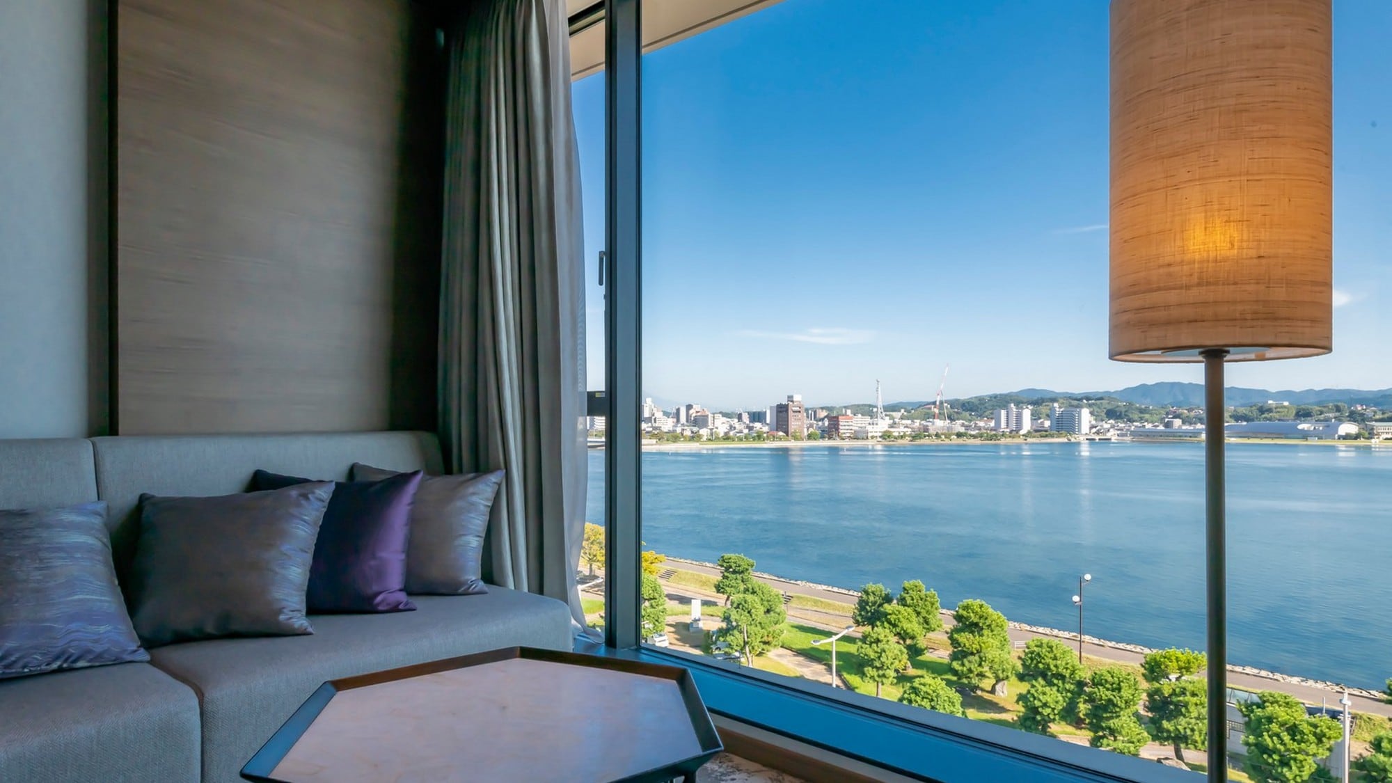 One of the features is the view of Lake Shinji from the room. Executive Twin