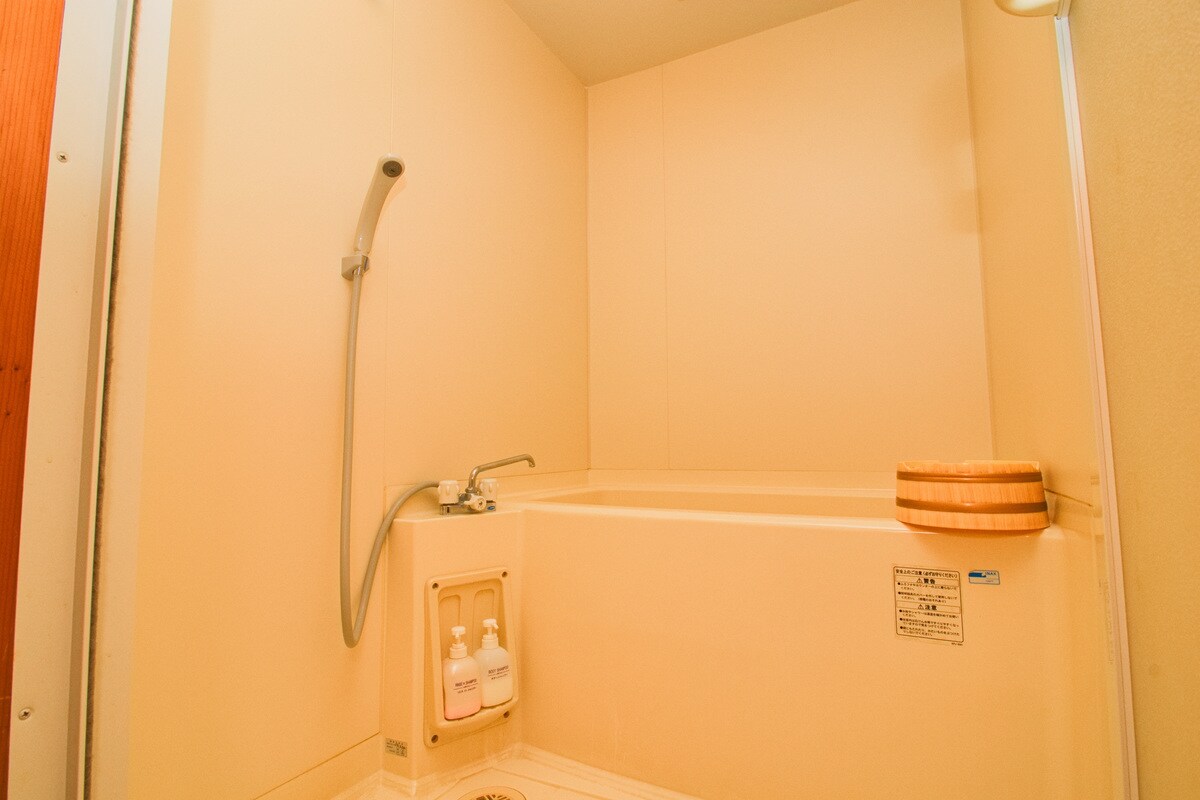 The room comes with a convenient unit bath.