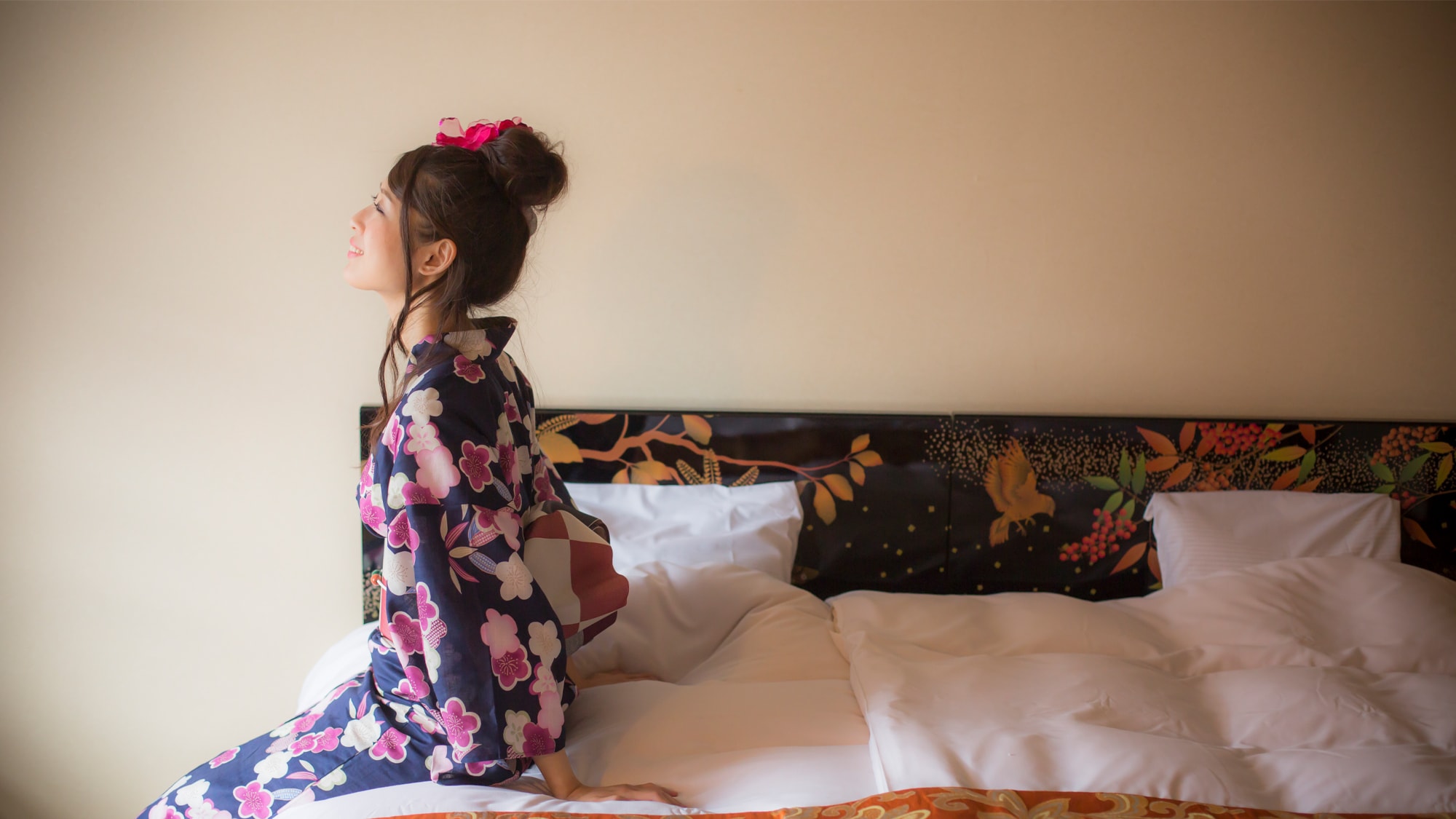 Change into a yukata. Around. ..