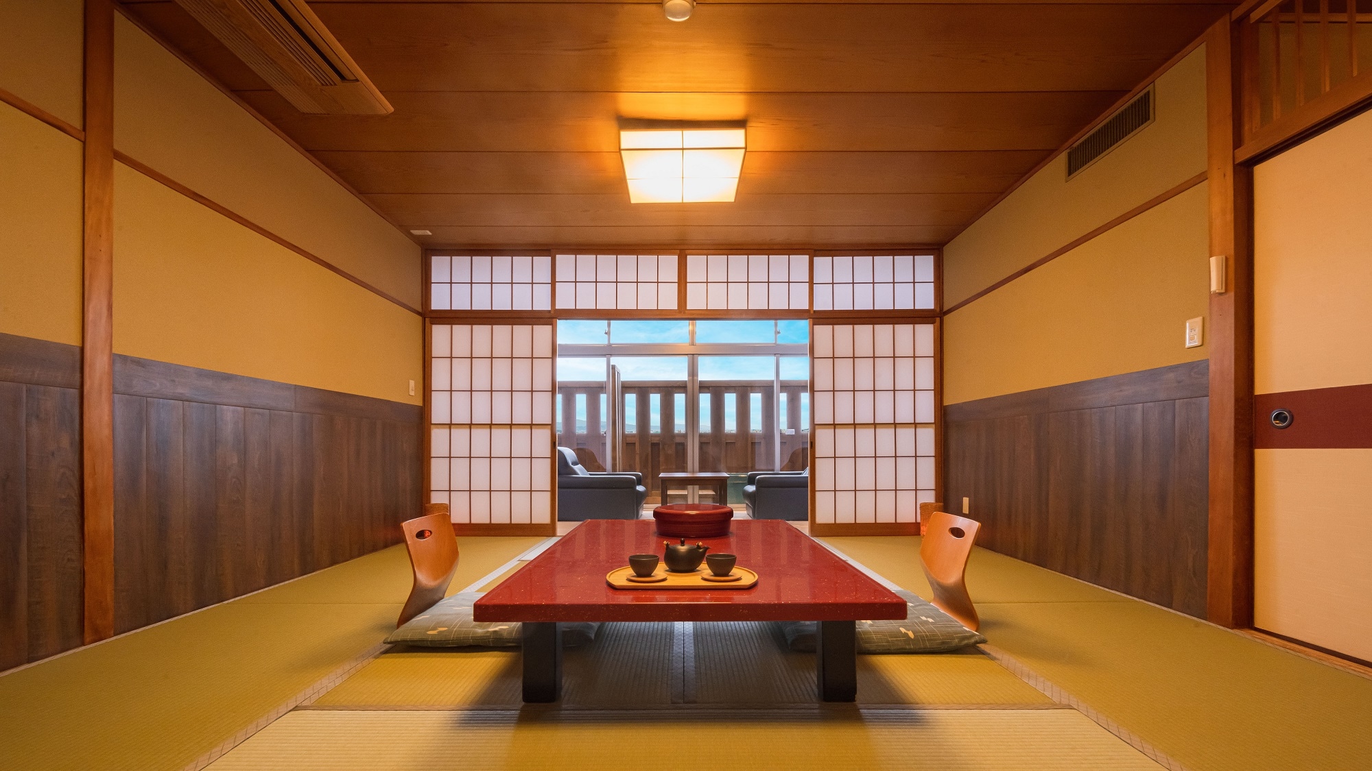 Standard Japanese-style room with open-air bath (city/night view) *Example of a guest room