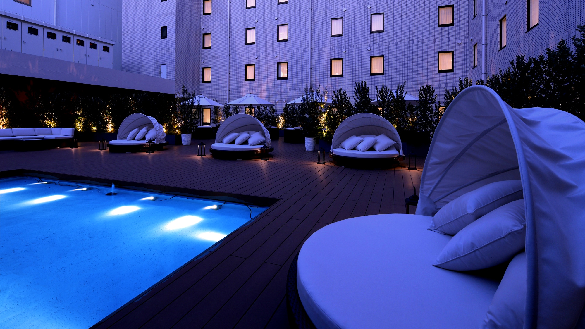 ◇Executive garden at night *Area limited to hotel guests. You cannot enter the pool.