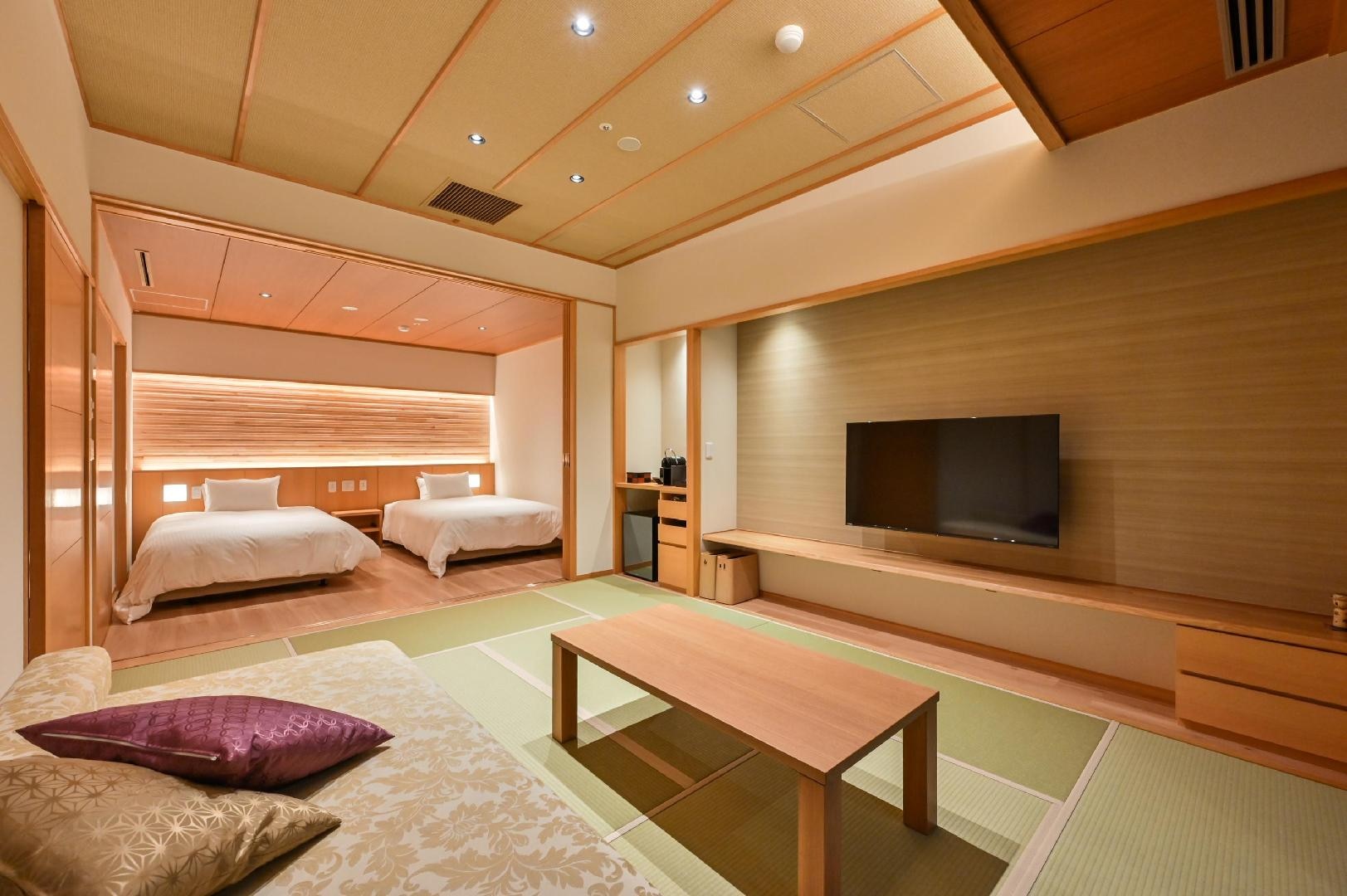 [Shisuitei] Kamar bergaya Jepang (10 tikar tatami) + dua tempat tidur single