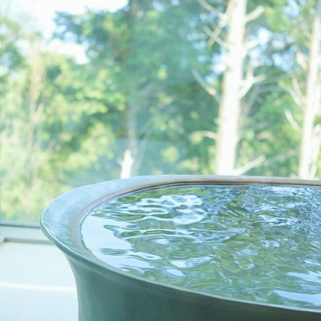 Semi-open-air bath (round, close-up)