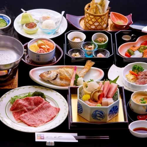 "Gourmet banquet dishes" ★ Wagyu shabu-shabu, Wagyu steak, seafood sashimi, etc.