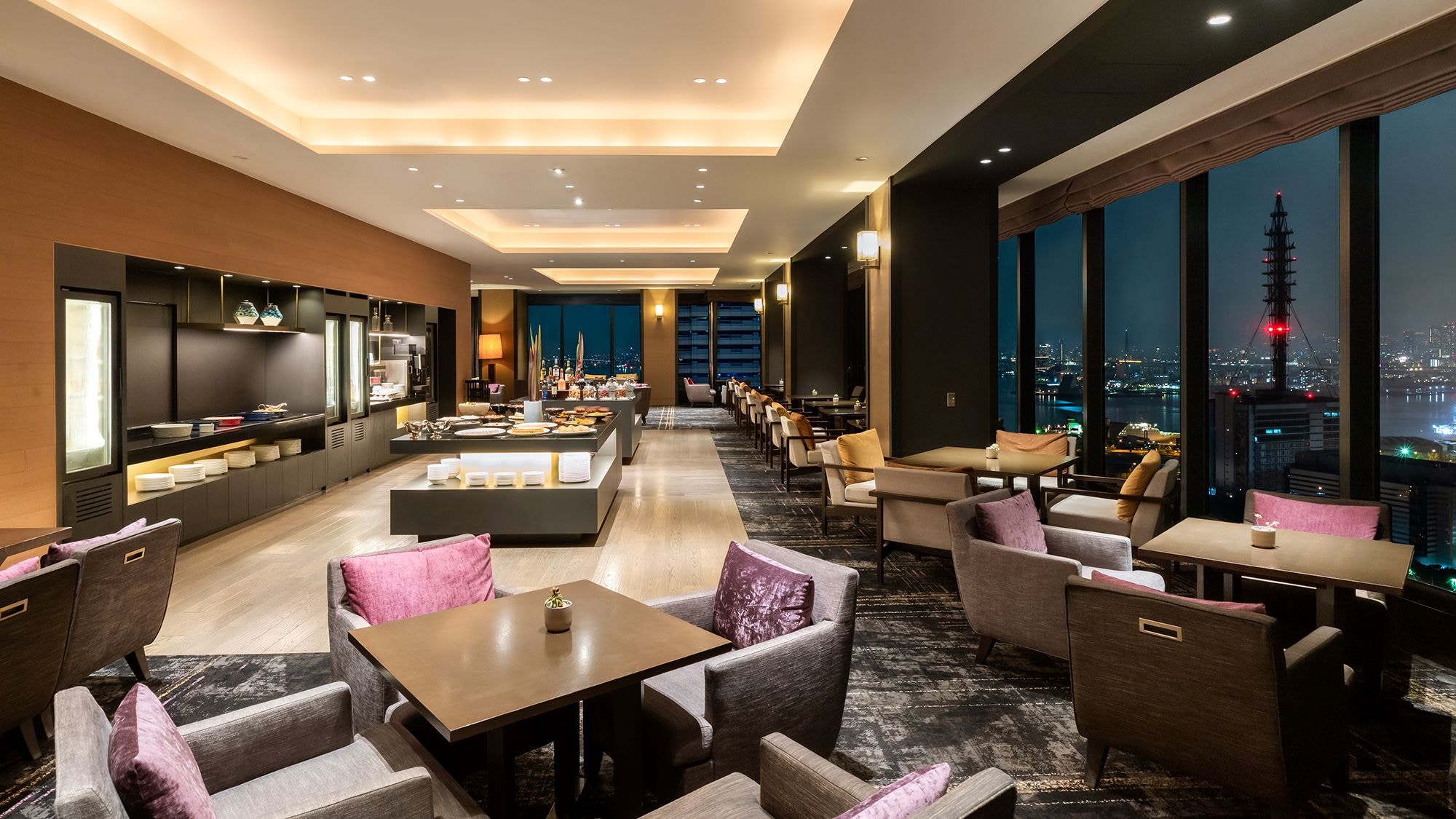 club lounge interior view night