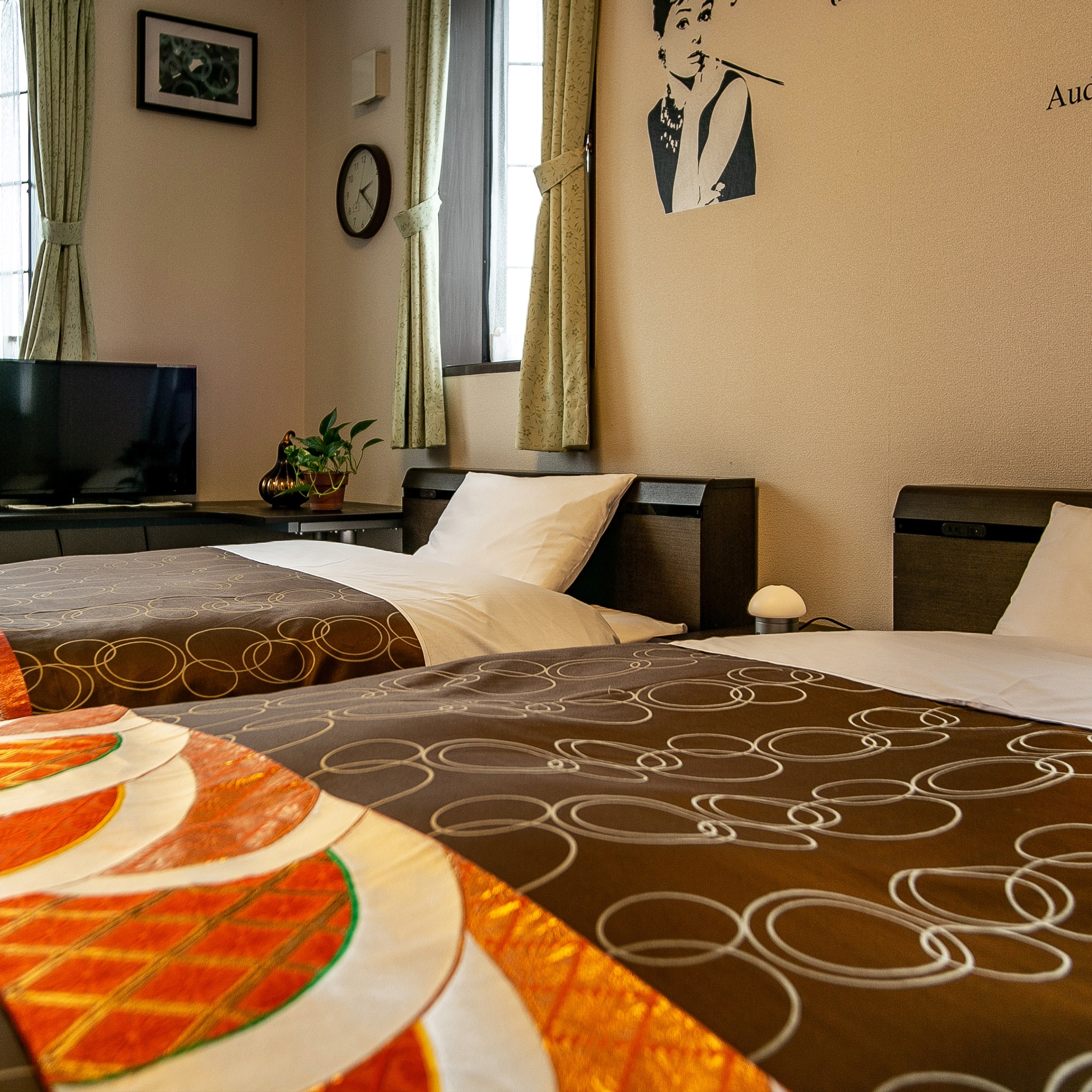 Bet throw with remade obi <Standard Twin Room>