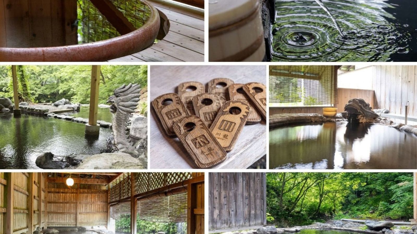 Examples of 18 types of open-air baths