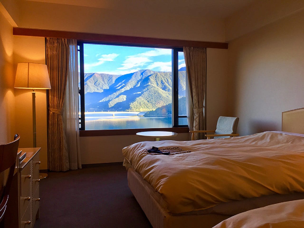 View of Lake Kawaguchi from your room (example)